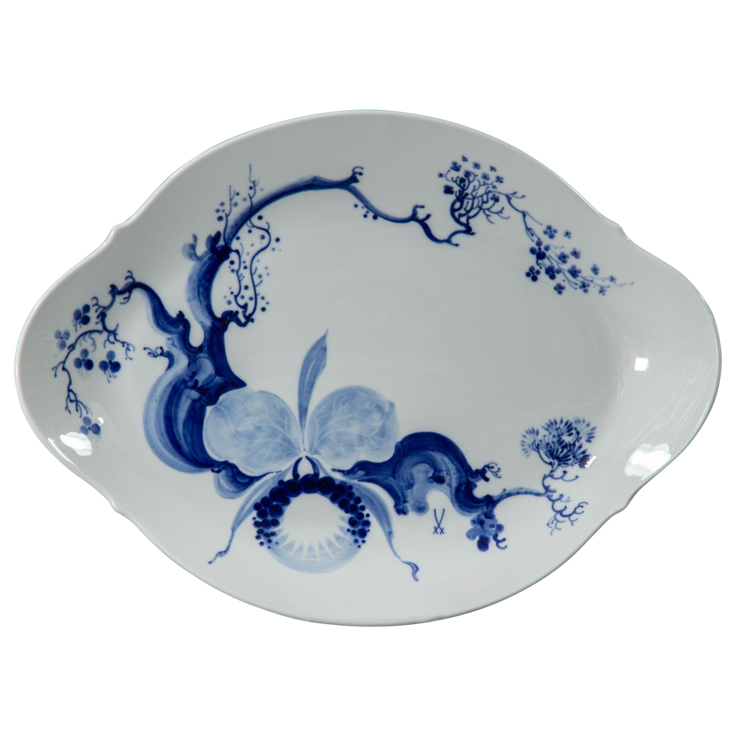 Meissen - Blue Orchid - Oval Serving Dish For Sale