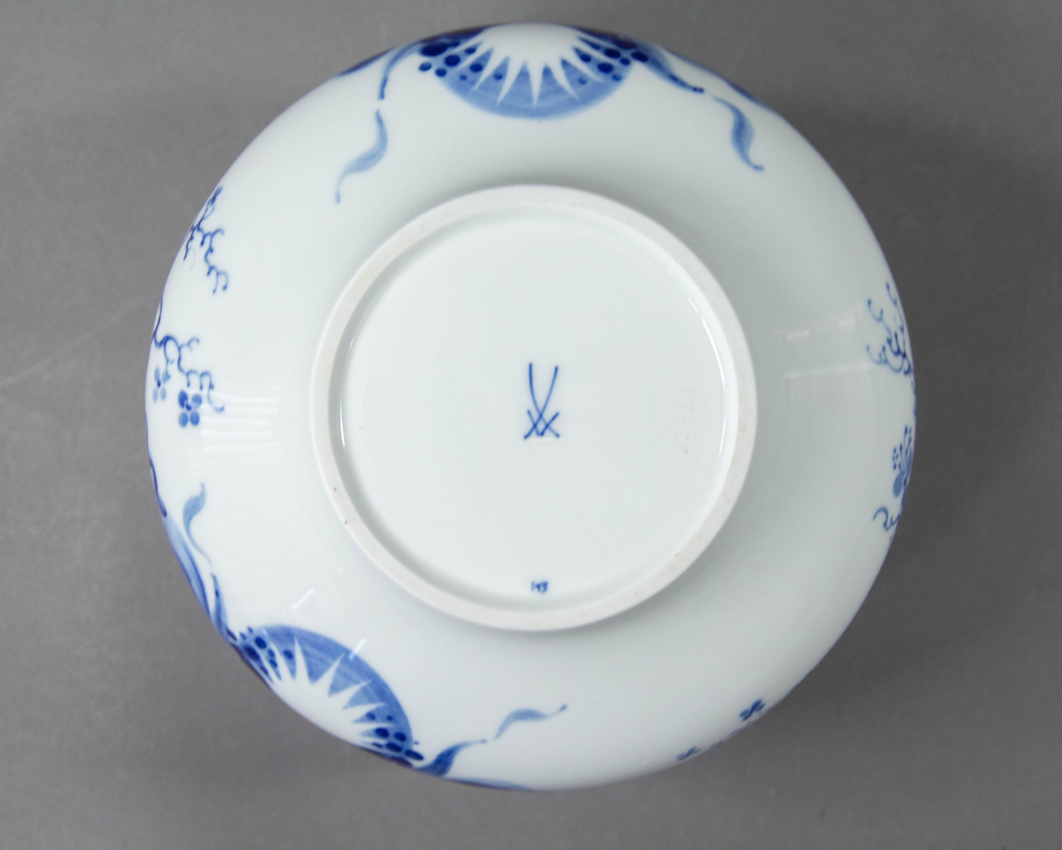Hand-Painted Meissen, Blue Orchid, Serving Bowl For Sale