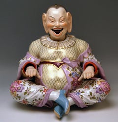 Meissen Buddha Pair of Male and Female Movable Hands Head Tongue Kaendler