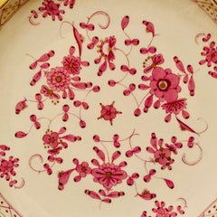 Meissen Cake or Round Platter in The Meissen Purple Indian Pattern