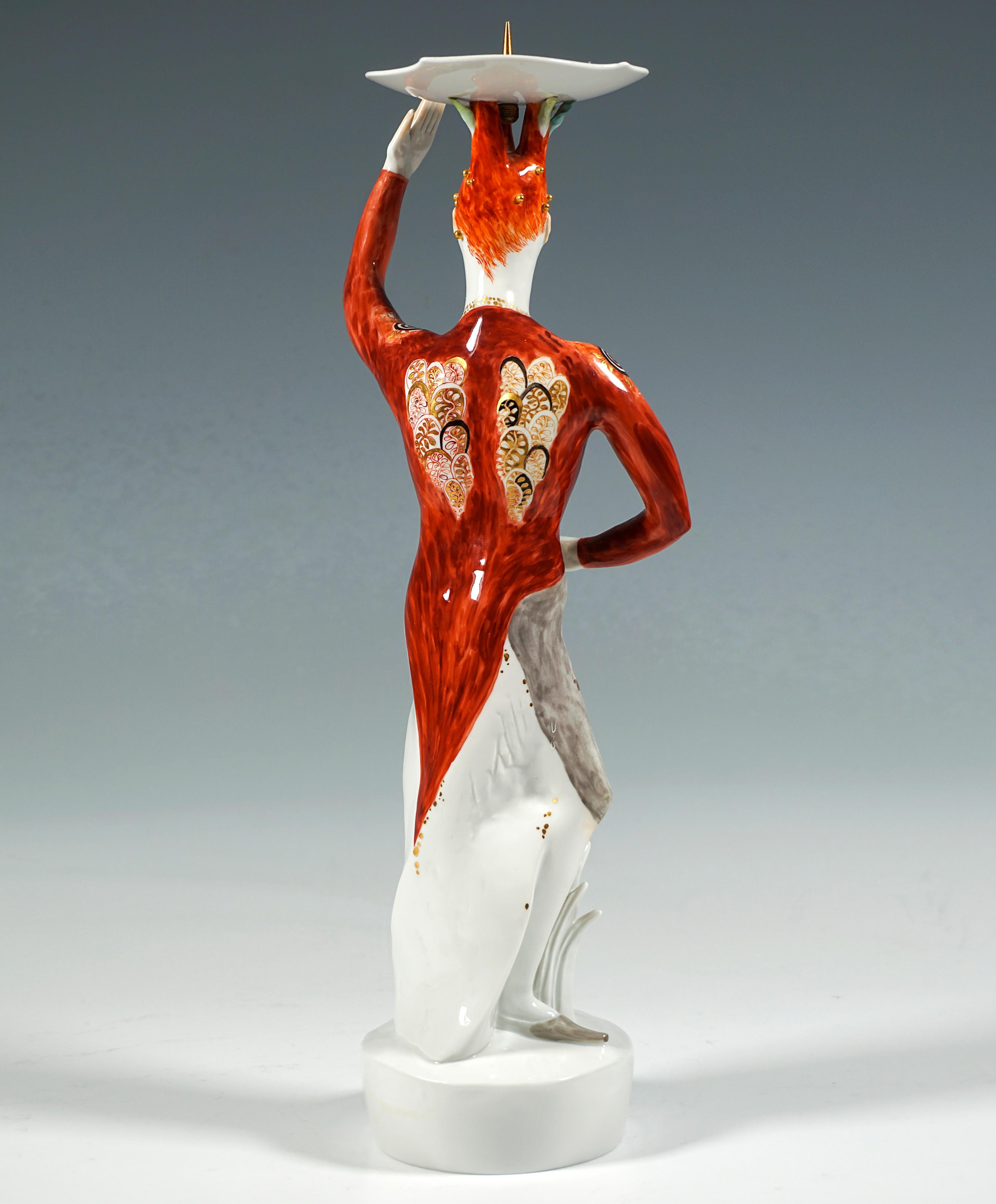 Moderno Statuetta portacandele Meissen 'Accendino - Florian' di Silvia Kloede, 1996 in vendita