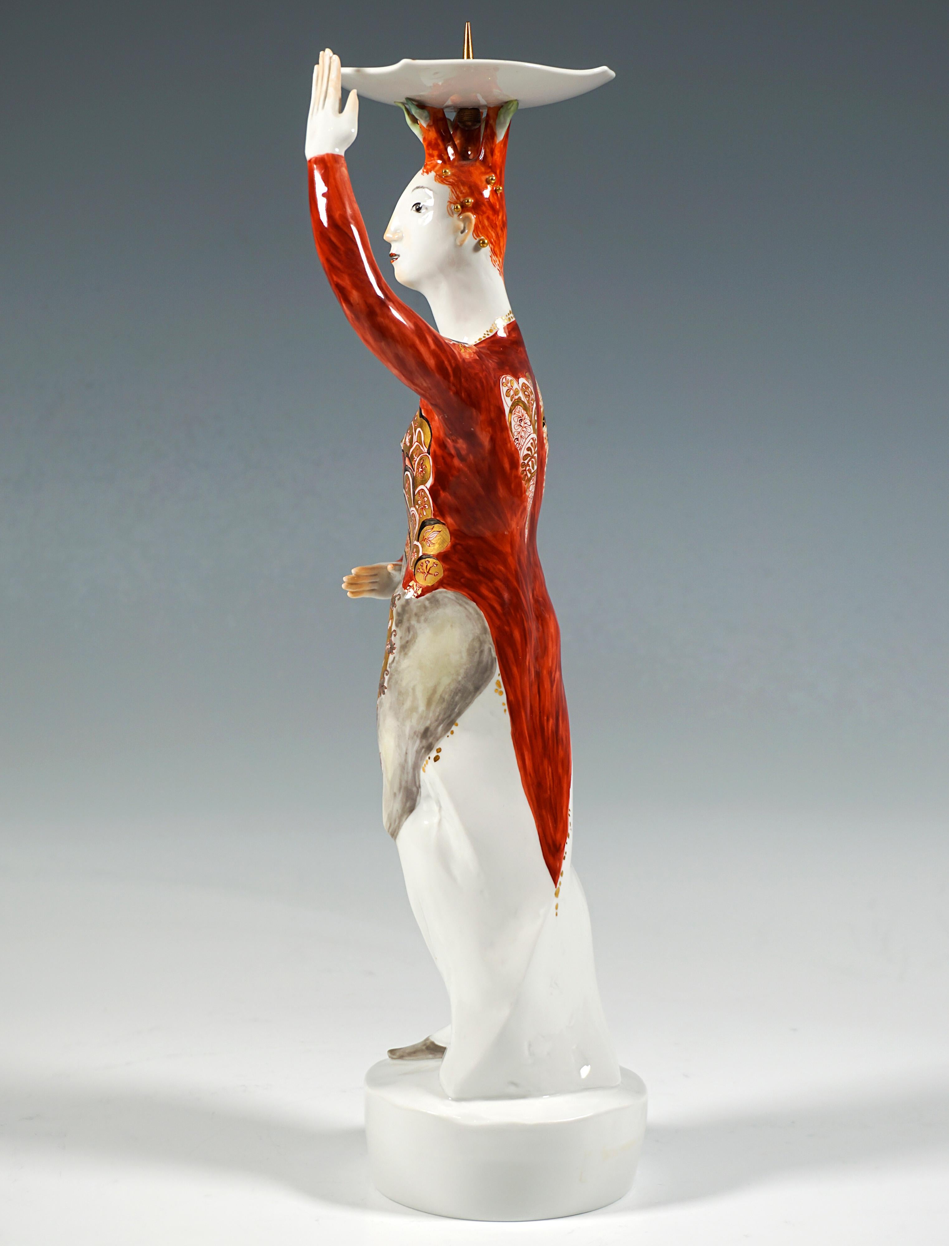 Tedesco Statuetta portacandele Meissen 'Accendino - Florian' di Silvia Kloede, 1996 in vendita