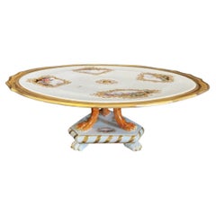 Centre de table de Meissen, assiette à gâteaux de 1860 avec scènes de Kauffahrtei