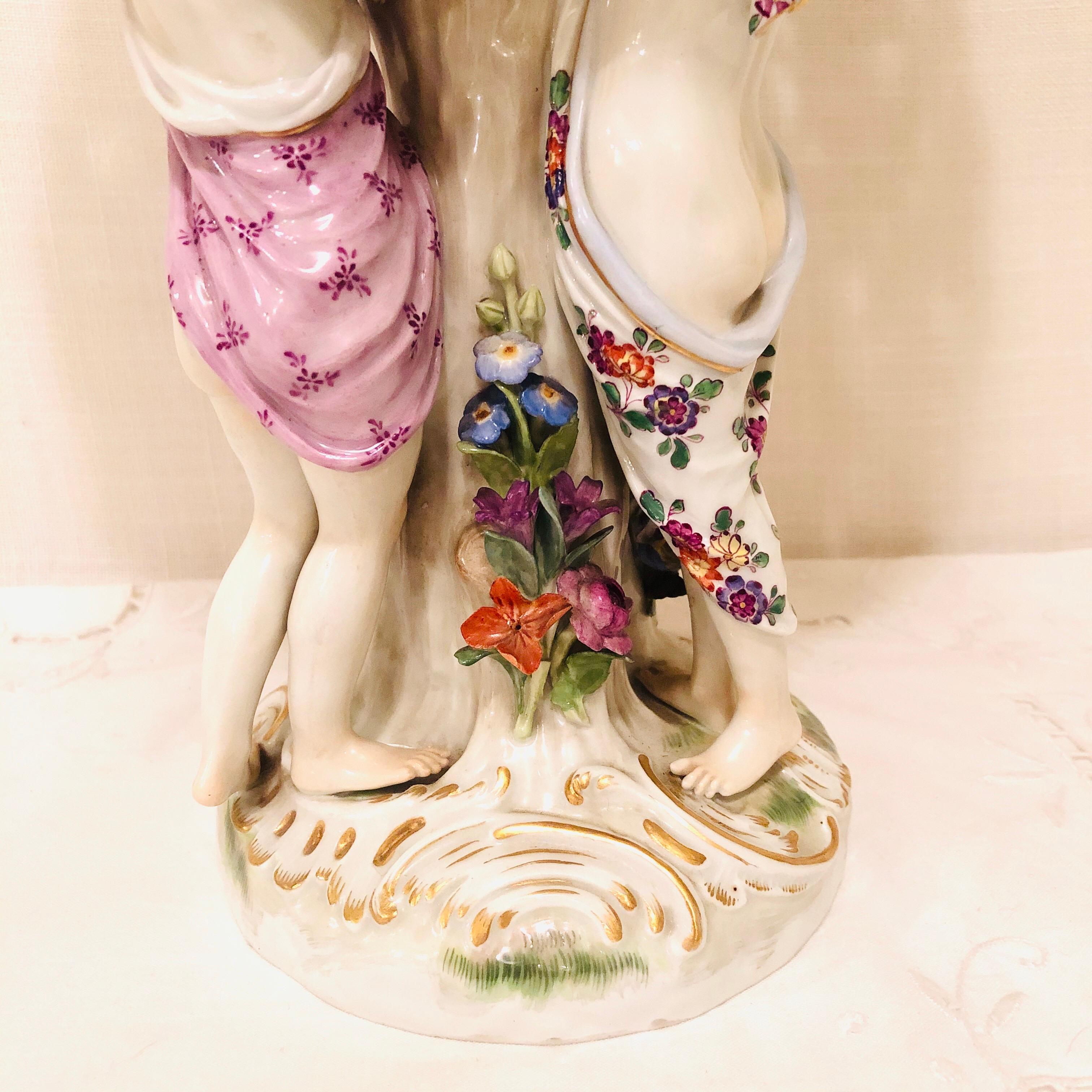 Rococo Meissen Centerpiece Depicting the Three Charities or Graces Dancing in a Circle