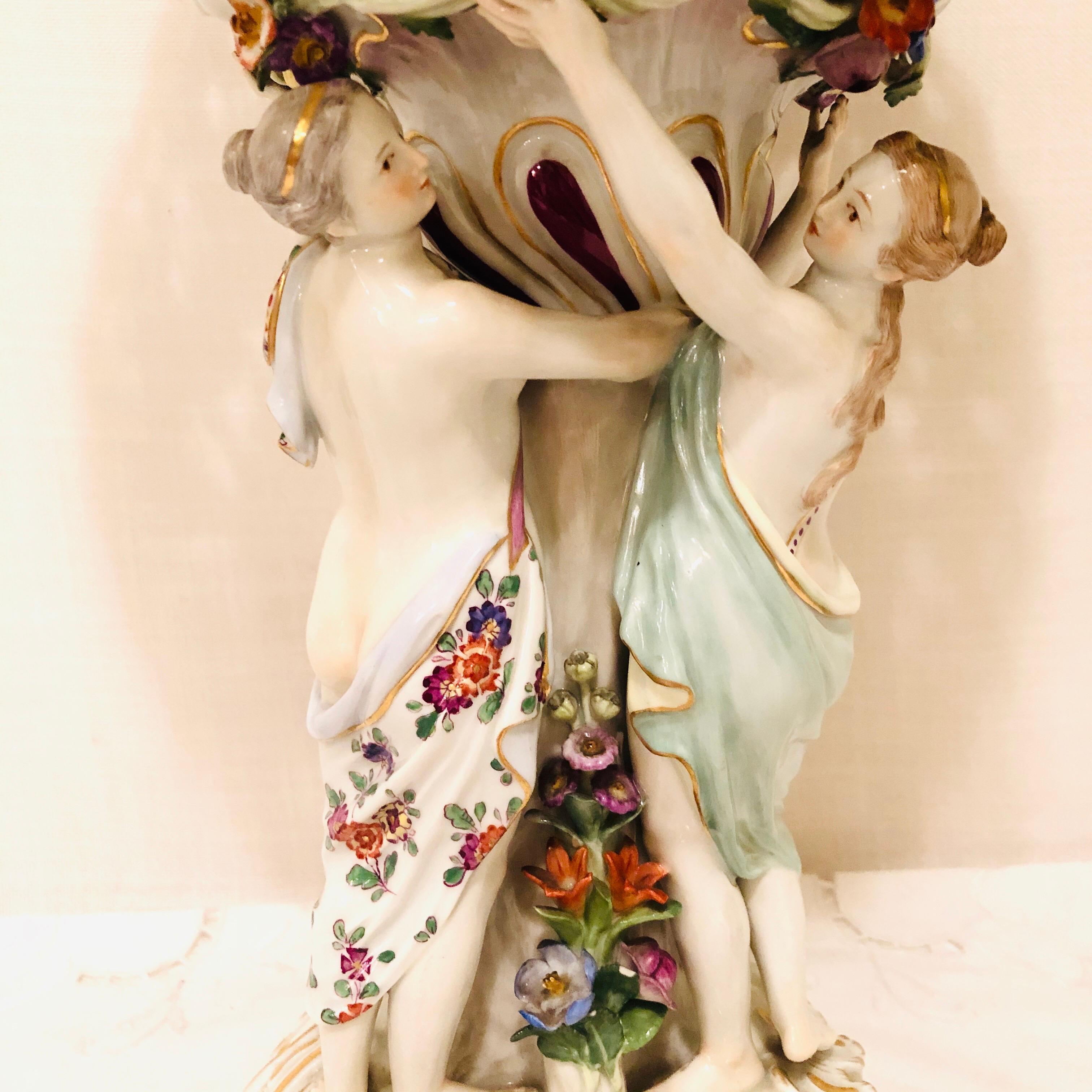 German Meissen Centerpiece Depicting the Three Charities or Graces Dancing in a Circle