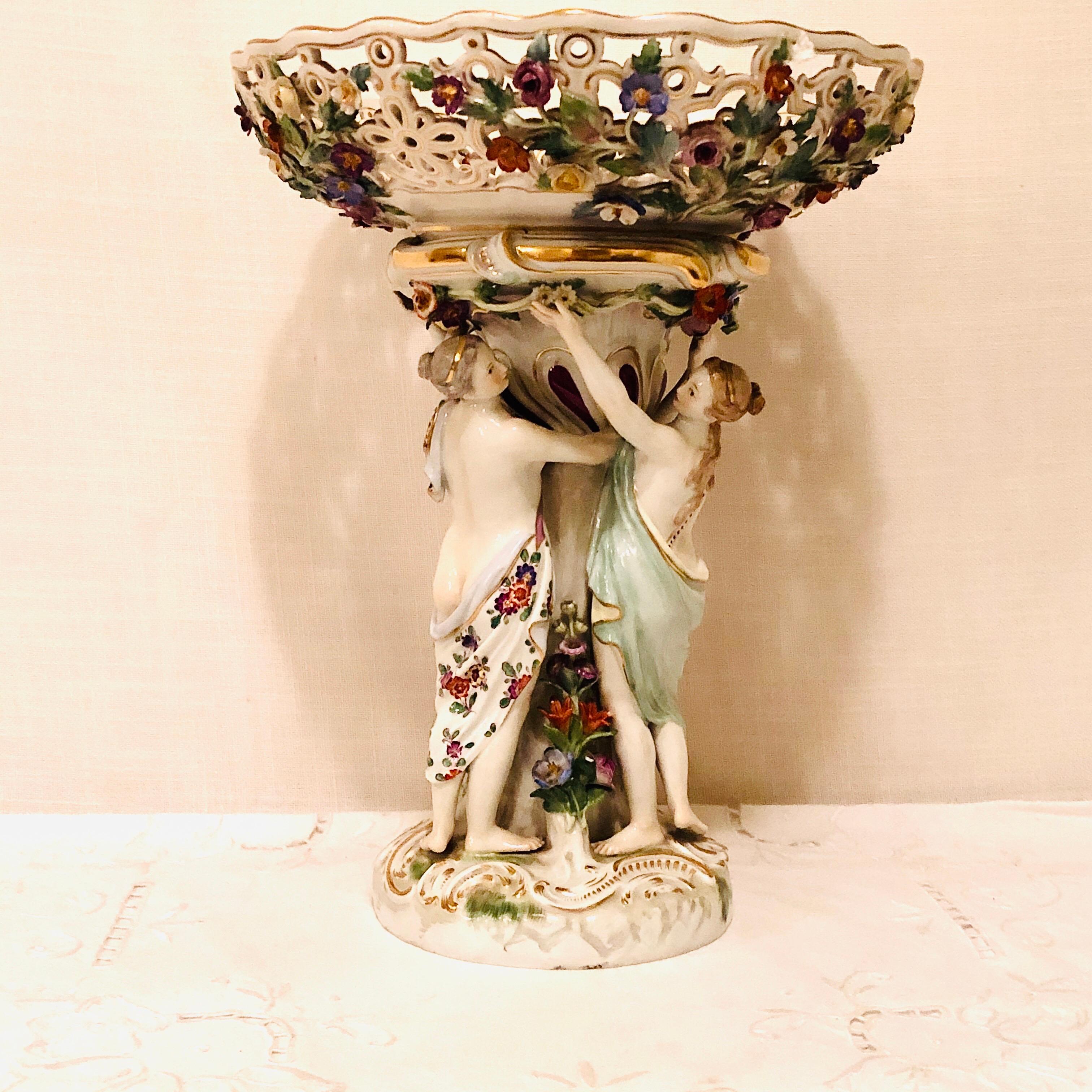 Meissen Centerpiece Depicting the Three Charities or Graces Dancing in a Circle In Good Condition In Boston, MA