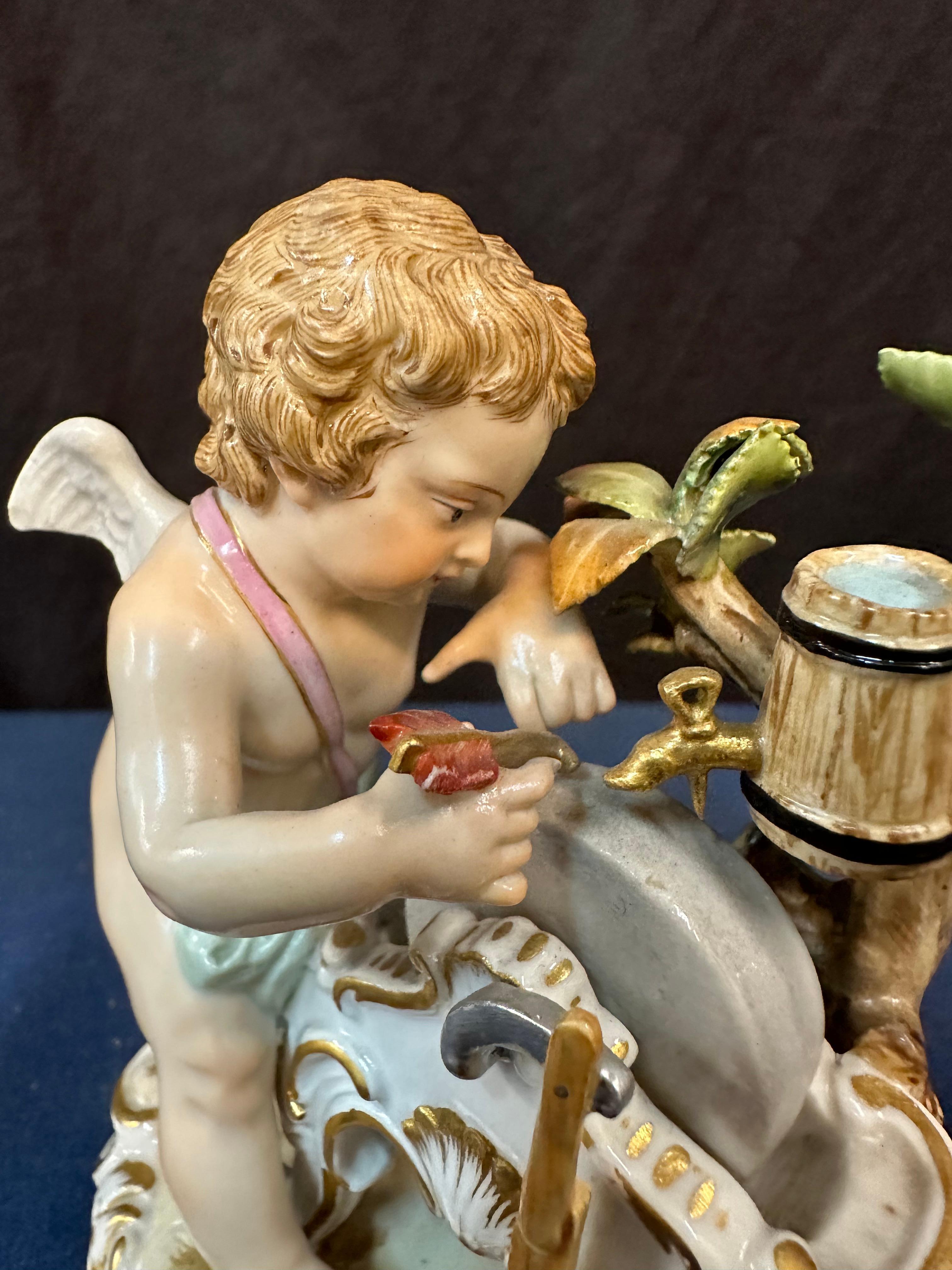 19th Century Meissen Cherub For Sale