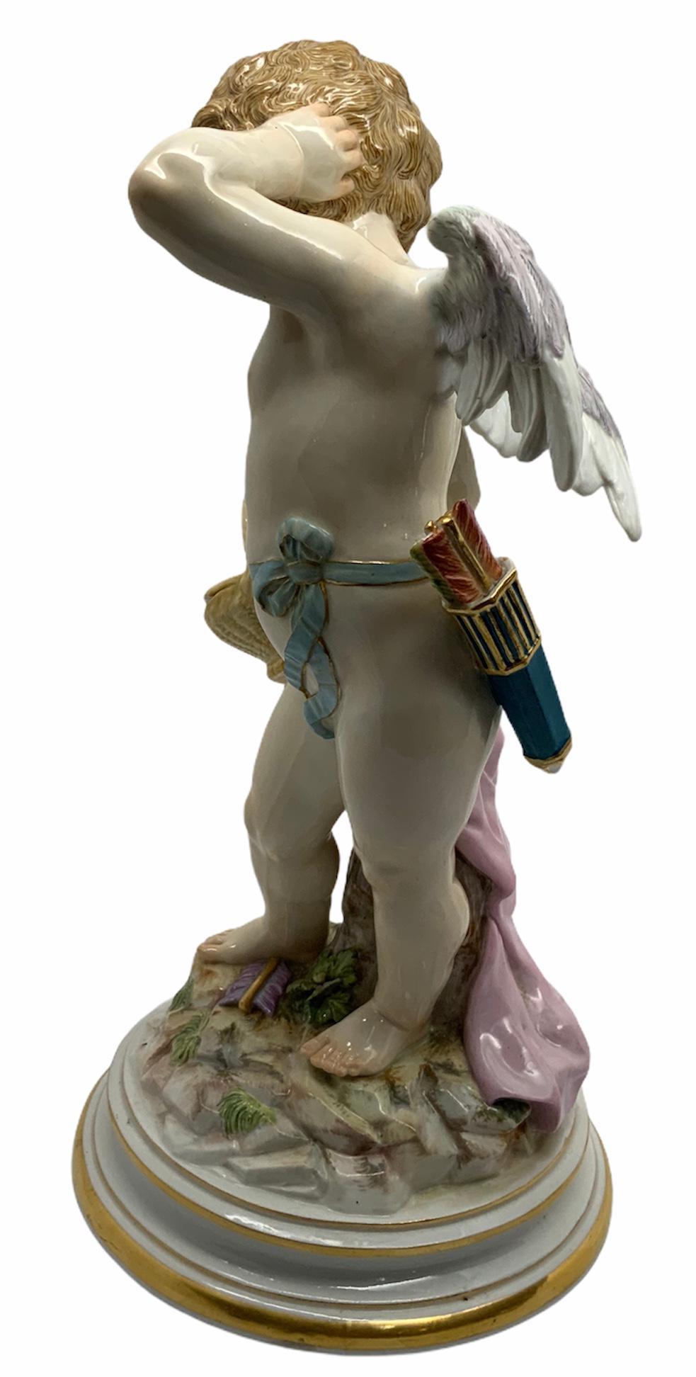 German Meissen Cherub Porcelain Figure