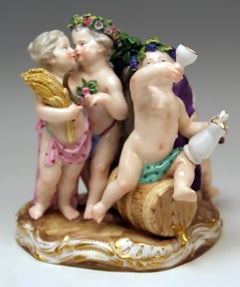 Meissen Cherubs Four Seasons Figurines Model 1068 Kaendler Made, circa 1870