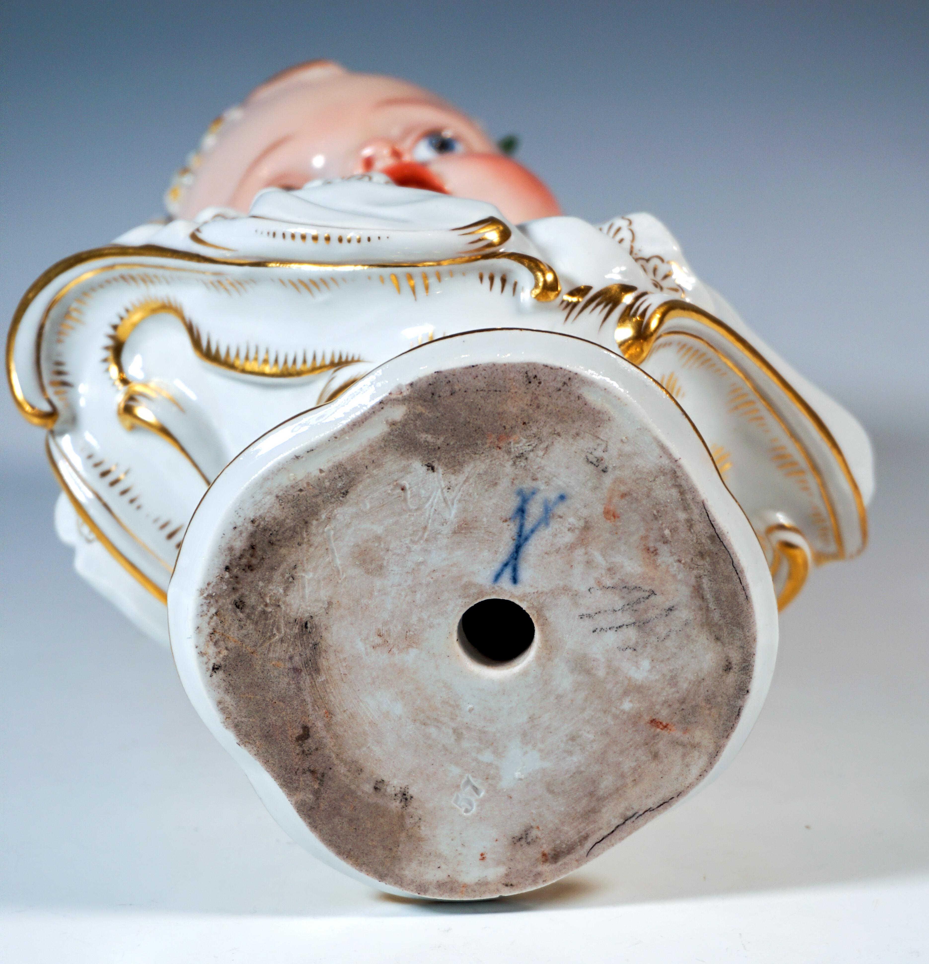 Meissener Kinderbüste 'Frühling' aus einer Serie der 4 Jahreszeiten, H. Schwabe, um 1880 im Zustand „Hervorragend“ im Angebot in Vienna, AT