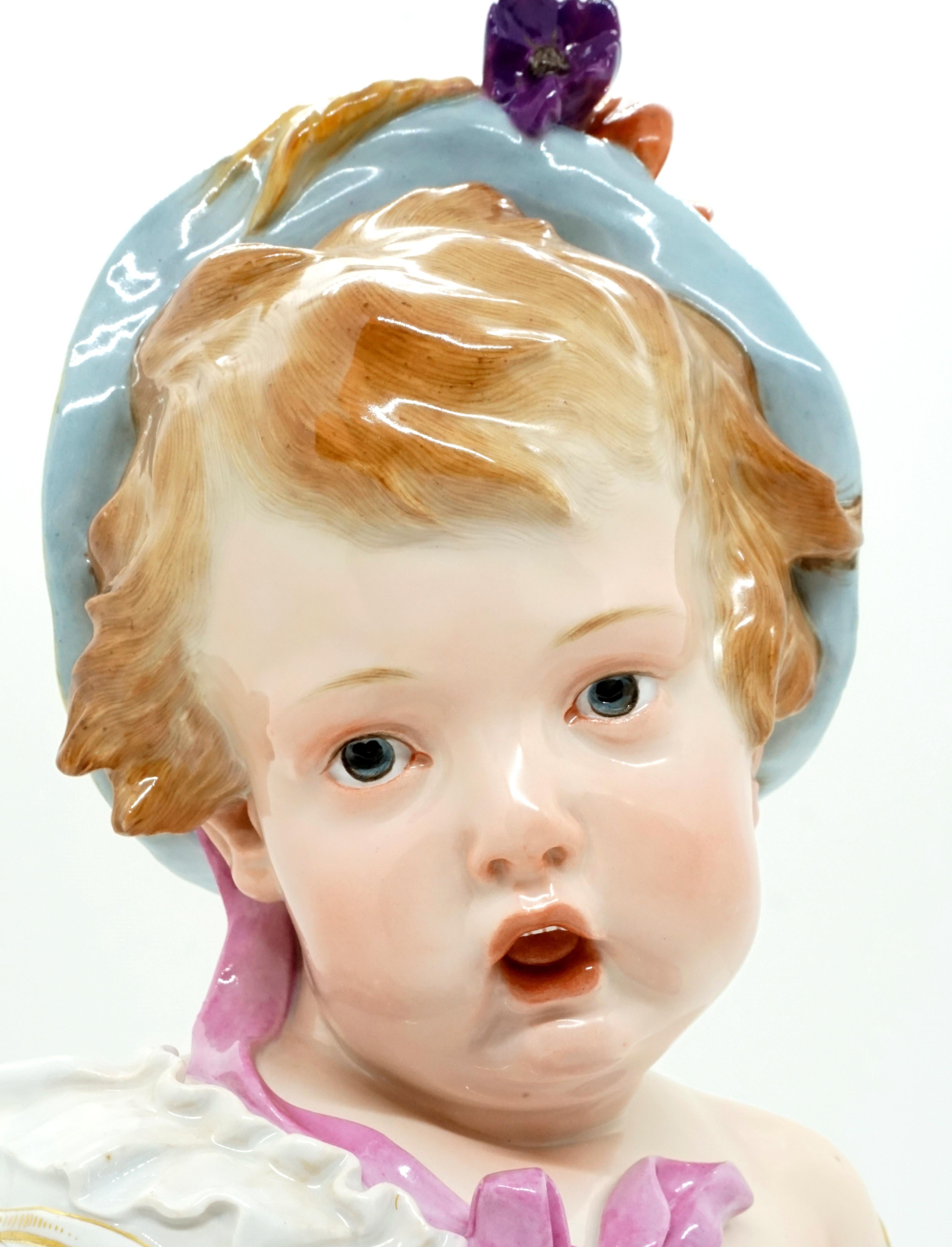 Meissen Child Bust 'Summer' from Series of The 4 Seasons by H. Schwabe In Excellent Condition In Vienna, AT