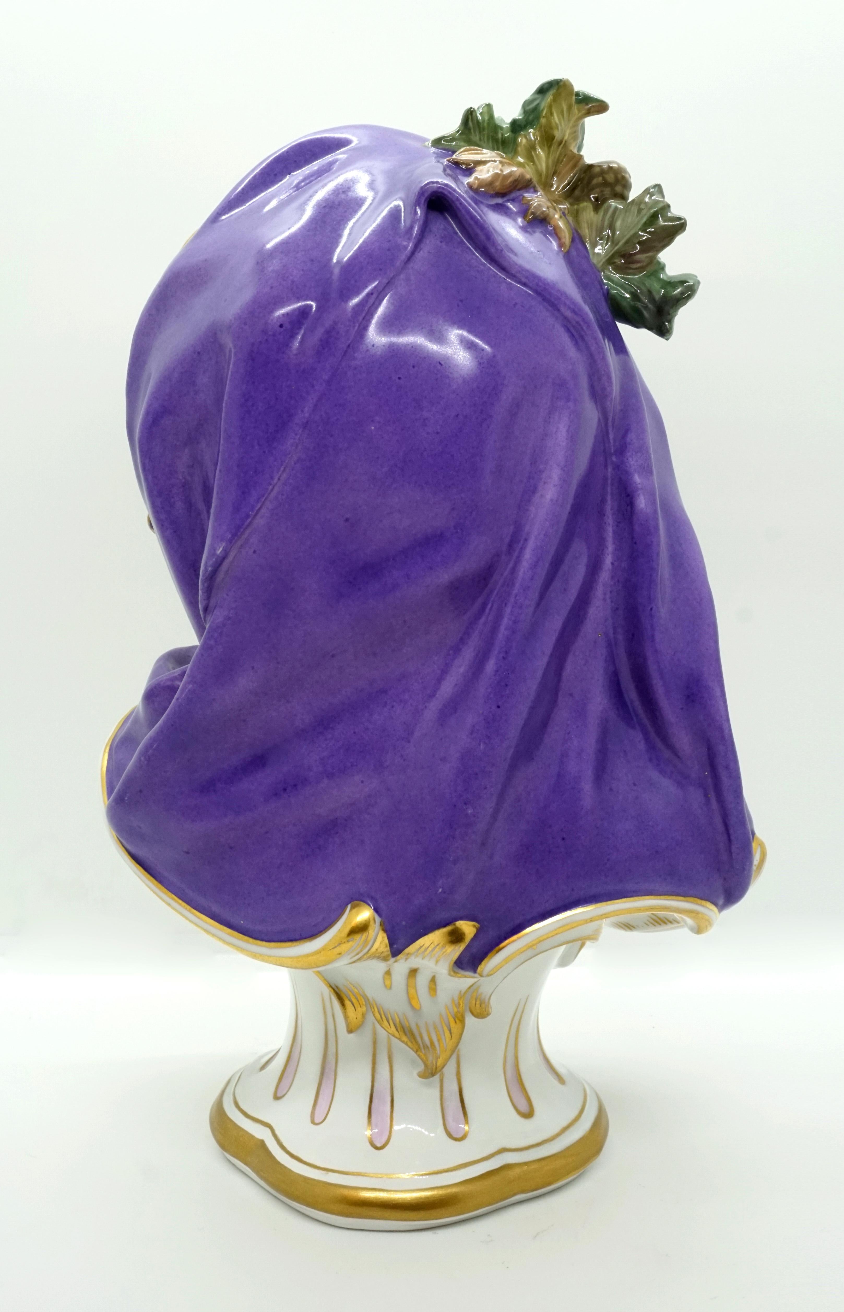 Rococo Meissen Child Bust 'Winter' from Series of The 4 Seasons, H. Schwabe, circa 1880