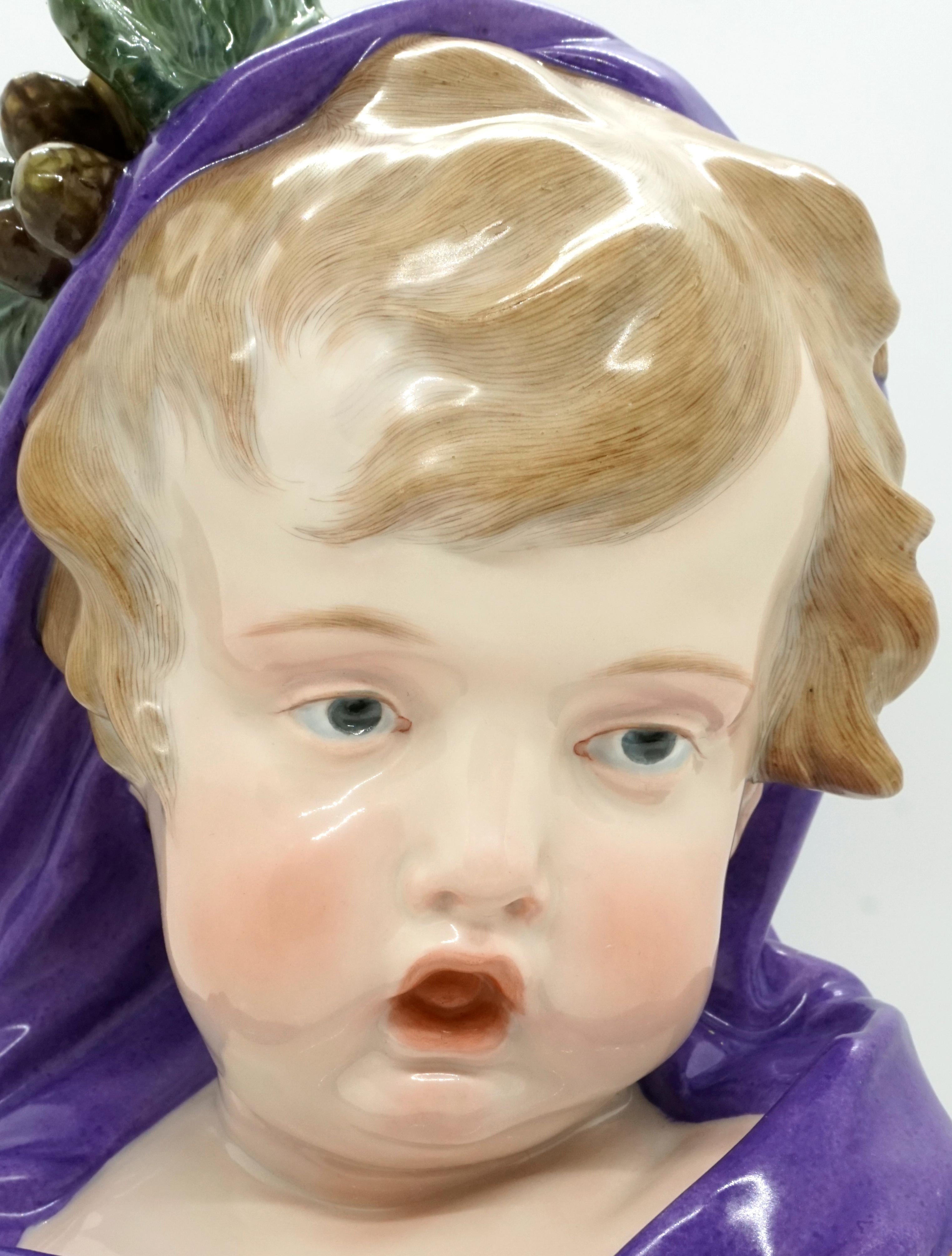 Meissen Child Bust 'Winter' from Series of The 4 Seasons, H. Schwabe, circa 1880 In Excellent Condition In Vienna, AT
