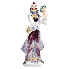 Meissener Zirkusfigur, Zauberer mit Karten, von Peter Strang, 1992