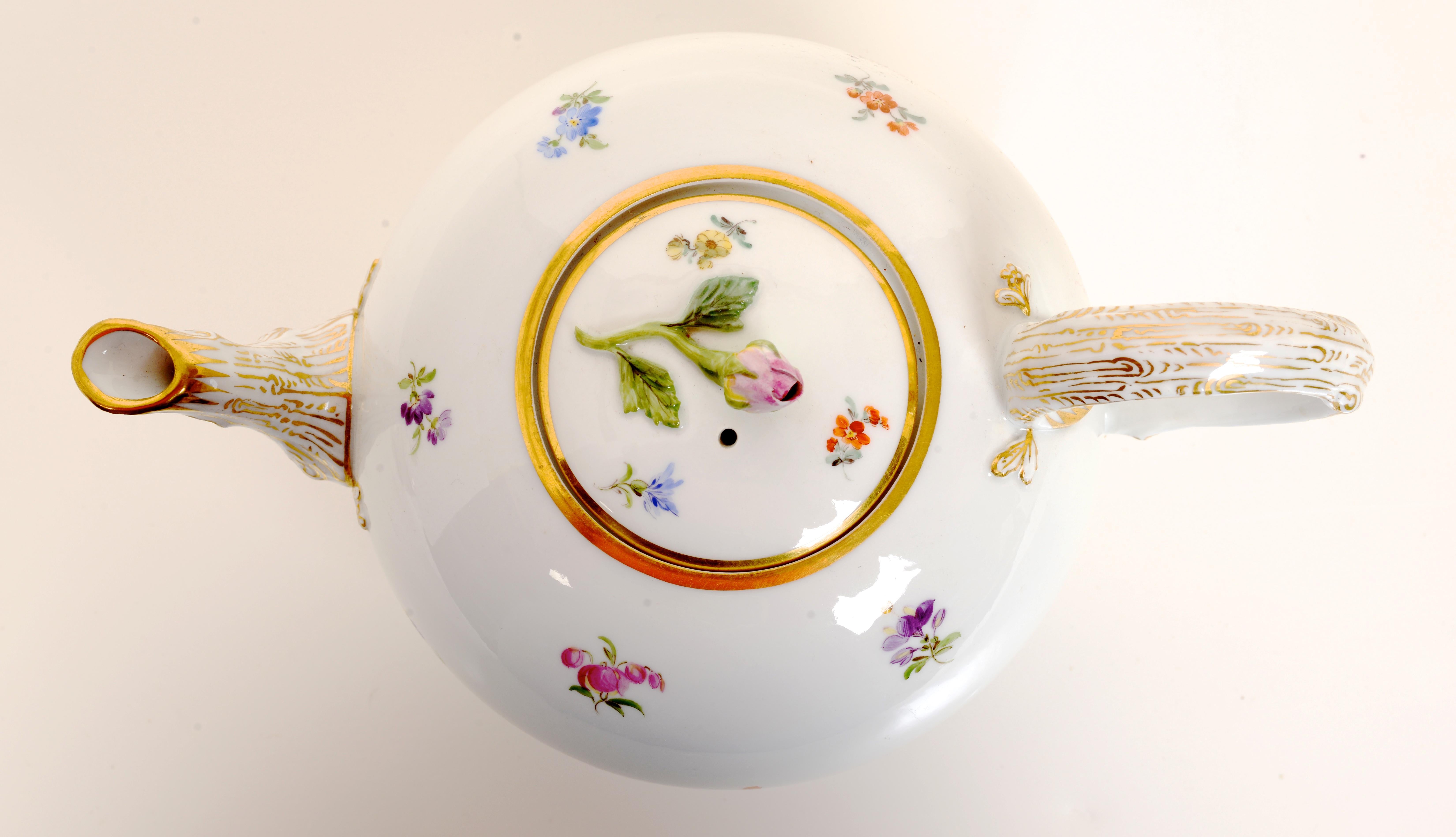 Meissen Classic Scattered Flowers 10 Piece Tea Set, Late 19thc/Early 20th C 6