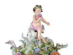 Meissen clock garniture, 19th Century