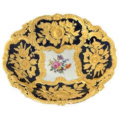 Meissen Cobalt and Gold Encrusted Floral Centrebowl