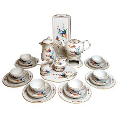 Service à café et thé de Meissen avec assiettes à dessert décorées de paille chinoise, pour 6 personnes