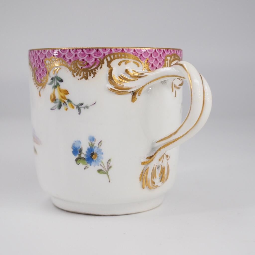 Meissen Coffee Cup & Saucer, Landscapes in Purple Scale, C.1775 3