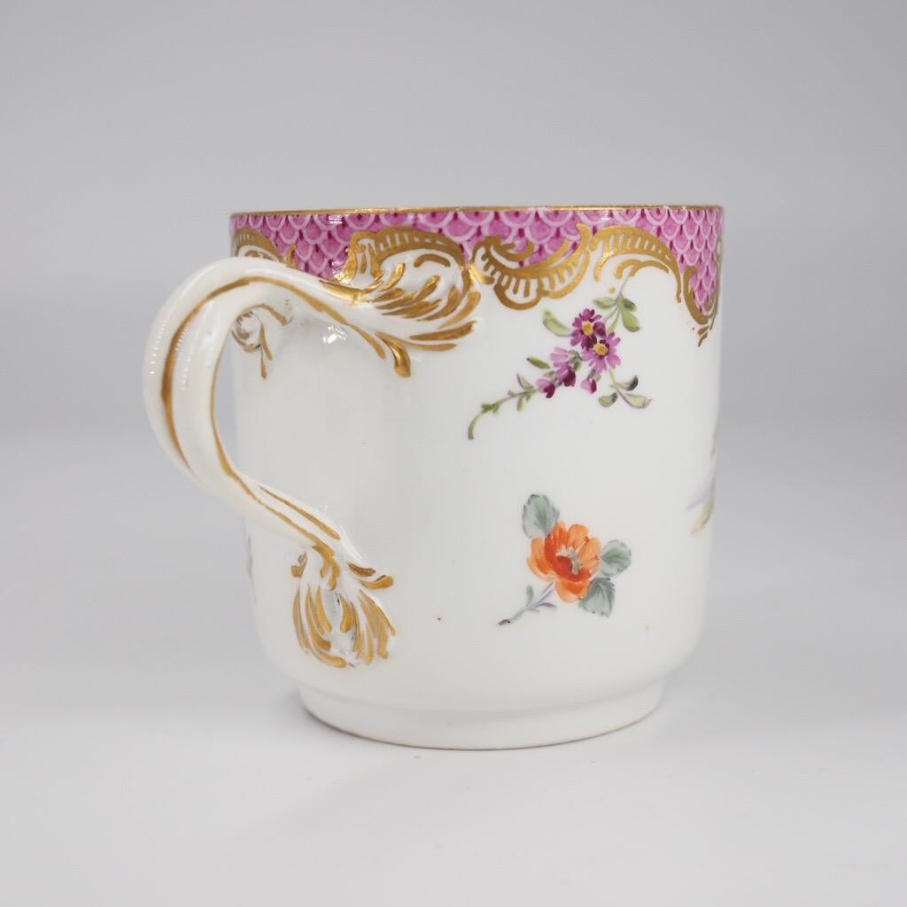 Meissen Coffee Cup & Saucer, Landscapes in Purple Scale, C.1775 5