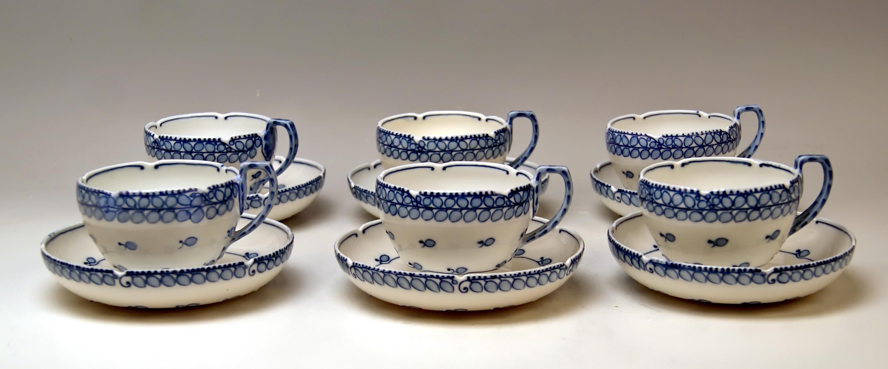 Early 20th Century Meissen Coffee Set Decor Blue Panicle Blaue Rispe Richard Riemerschmid