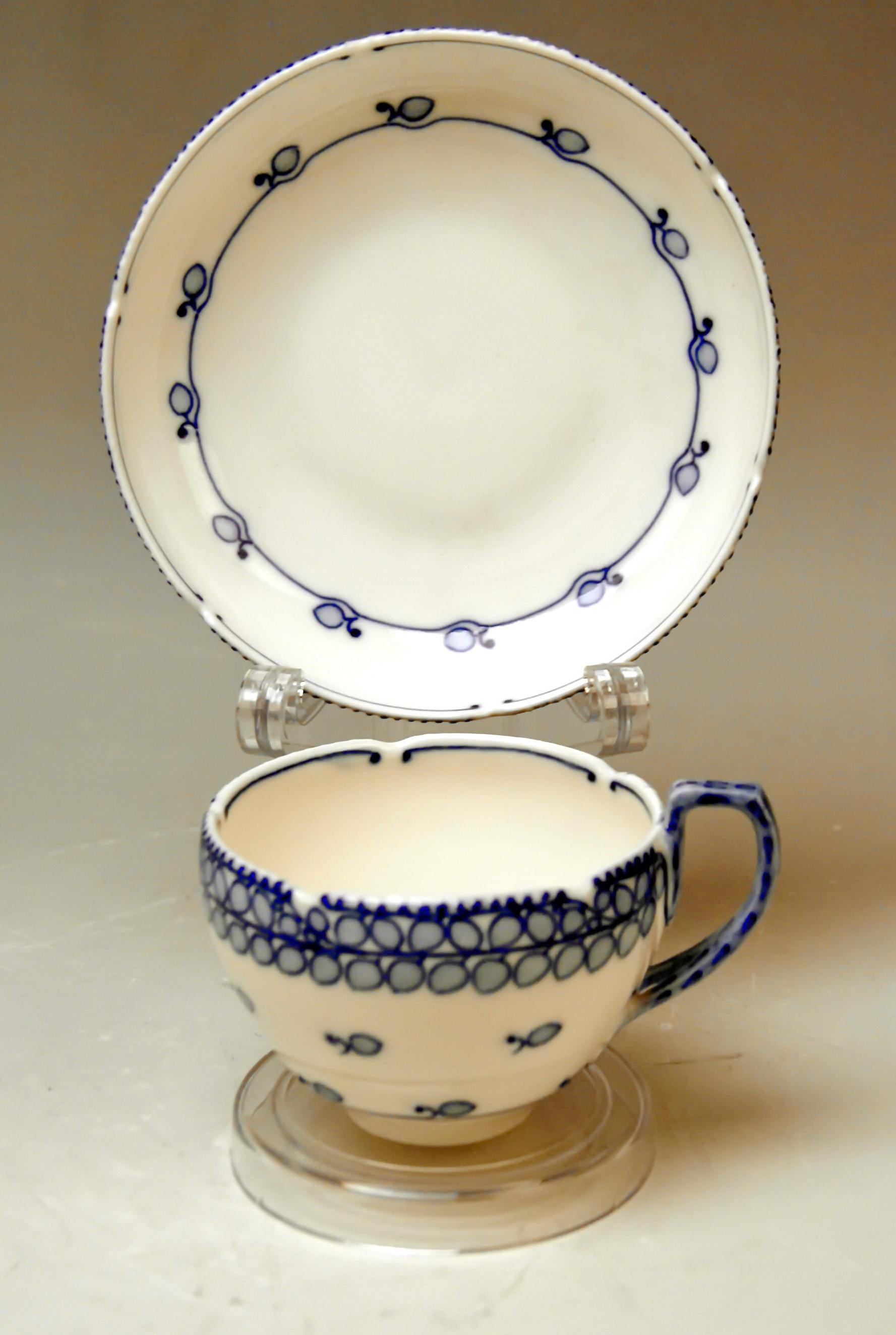 Porcelain Meissen Coffee Set Decor Blue Panicle Blaue Rispe Richard Riemerschmid