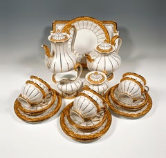 Meissen Coffee & Tea Set For 6 Persons, X-Shape, With Elaborate Gold Decor
