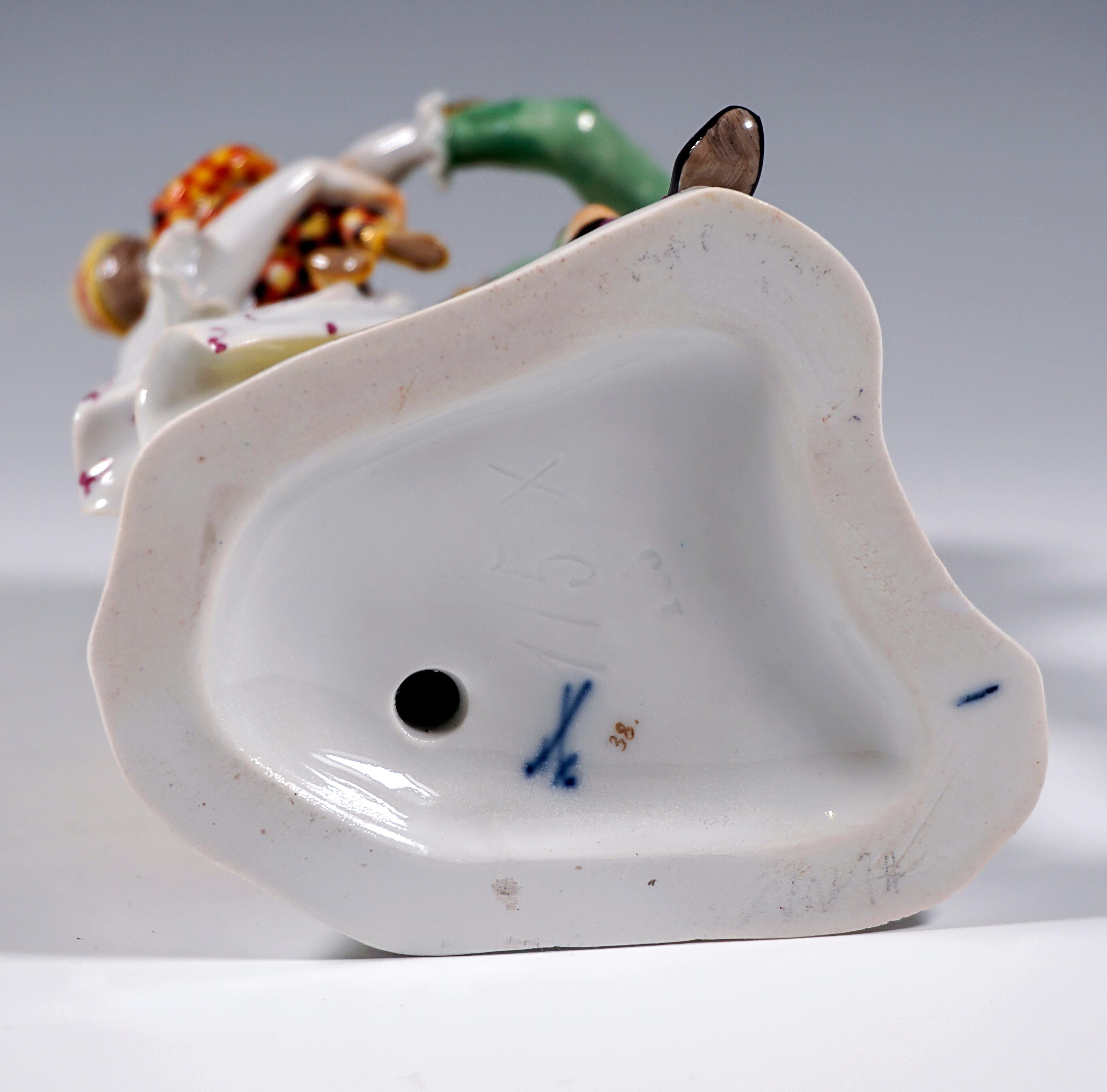 Porcelain Meissen Commedia Dell'Arte Group Harlequin Family by J.J. Kaendler Germany c1870 For Sale