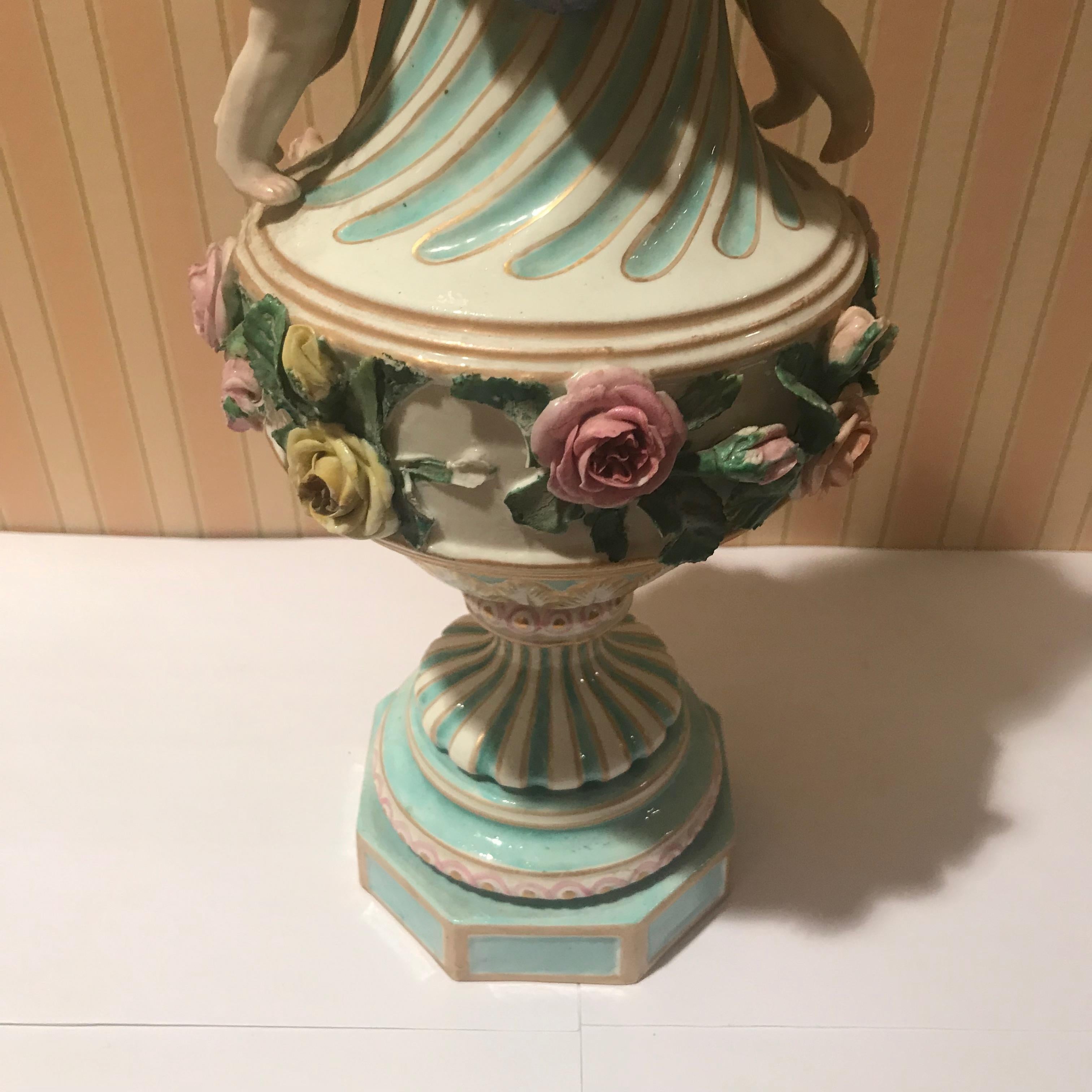 18th Century Meissen Covered Figural Vase, 1774-1815 B For Sale