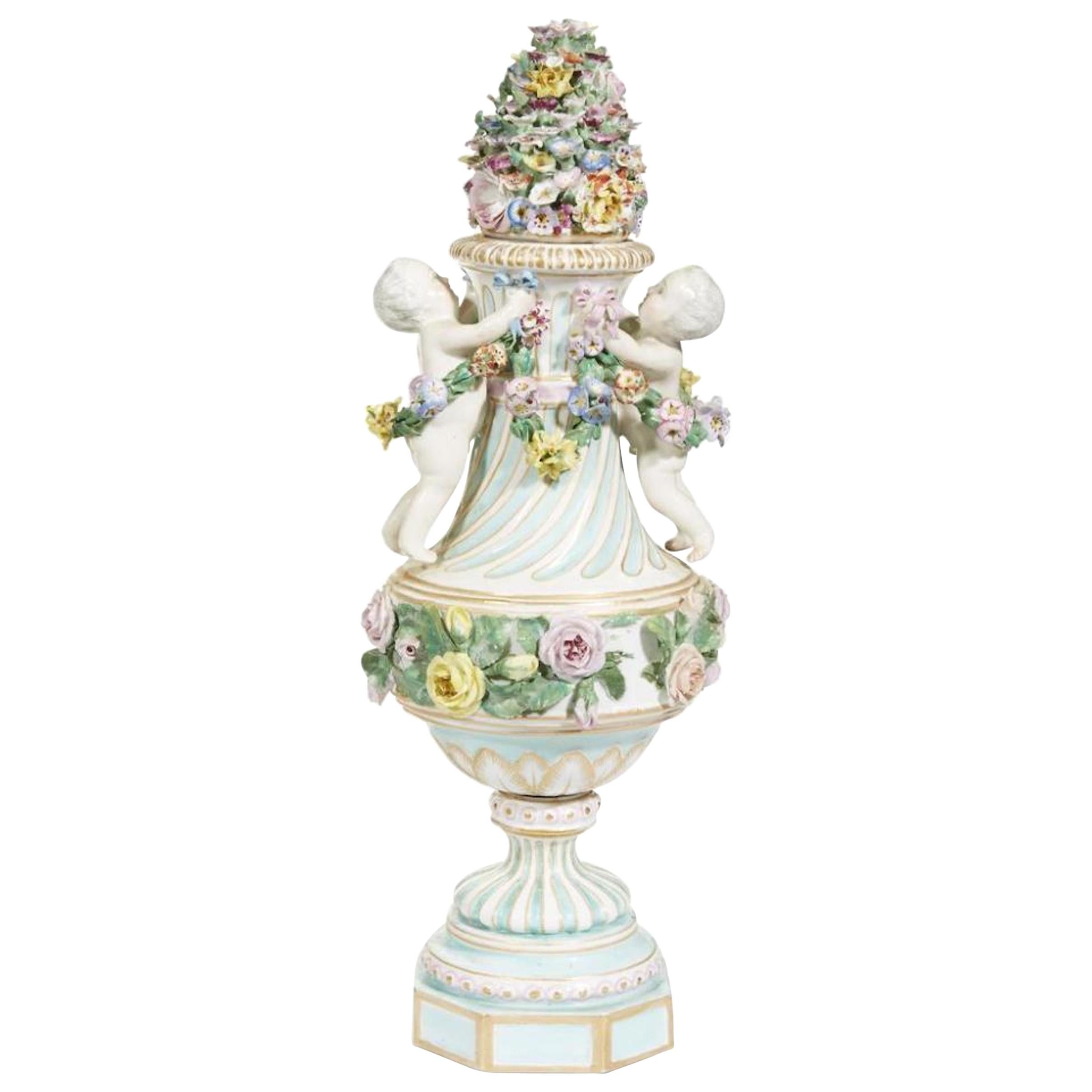 Meissen Covered Figural Vase, 1774-1815 B For Sale