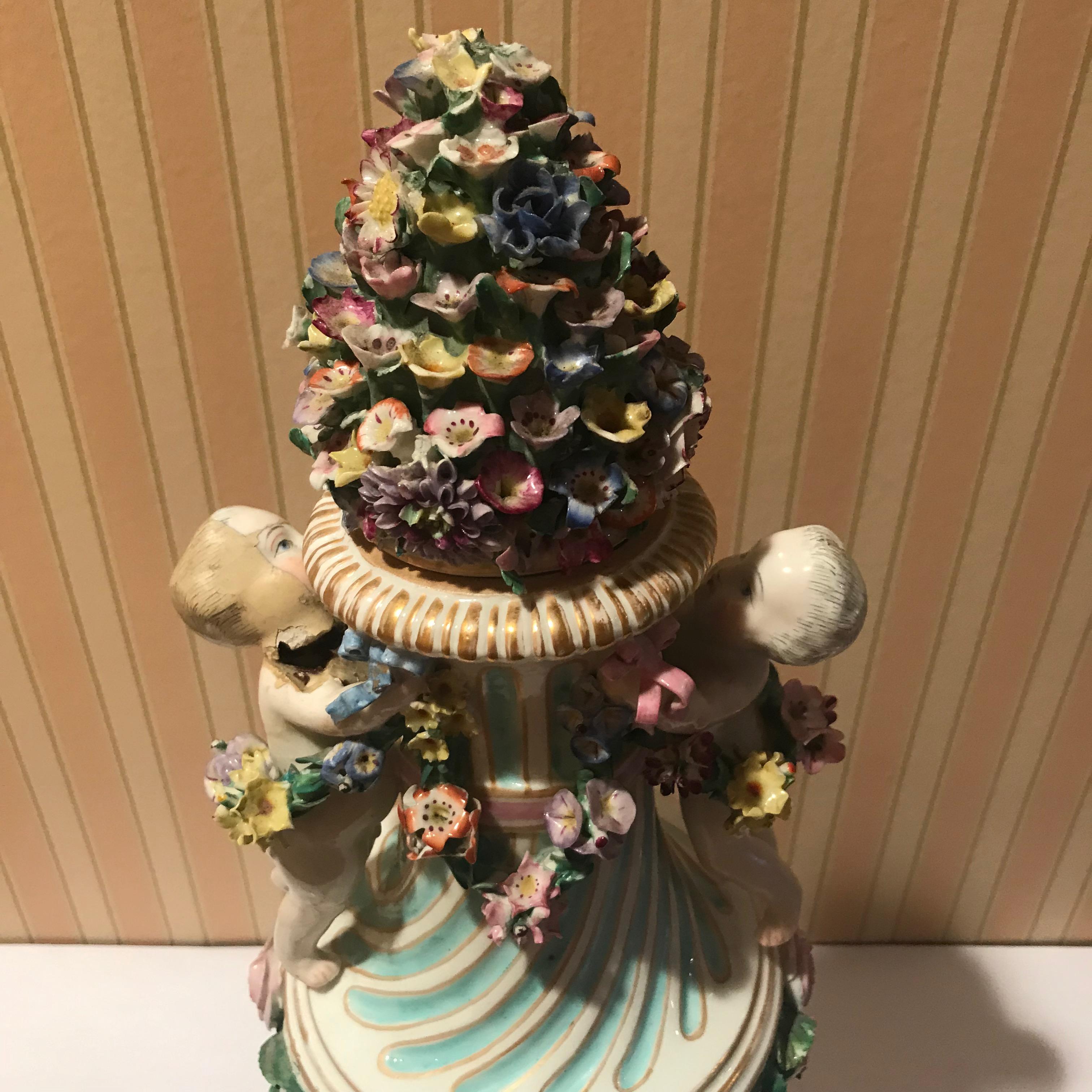Porcelain Meissen Covered Figural Vase, 1774-1815