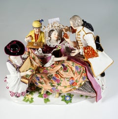 Meissen Crinoline Group 'The Heart Box Sale', by J.J. Kaendler, Germany, ca 1850