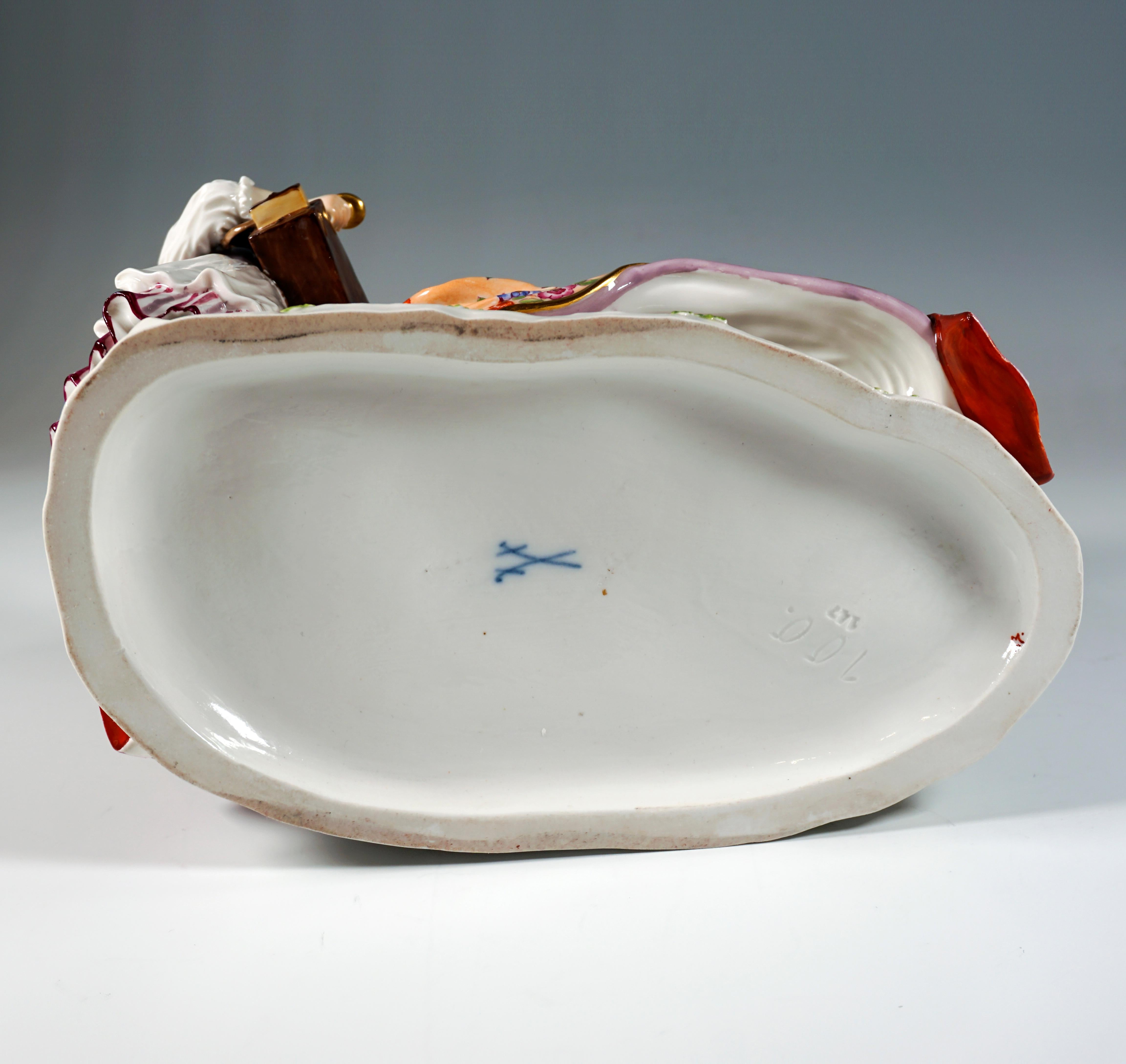 Meissen Crinoline Group 'The Heart Box Sale', by J.J. Kaendler, Germany, ca 1850 2