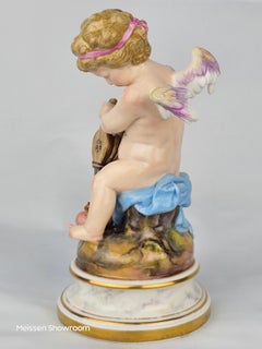 Meissener Amor mit fließenden Herzen und Bellows