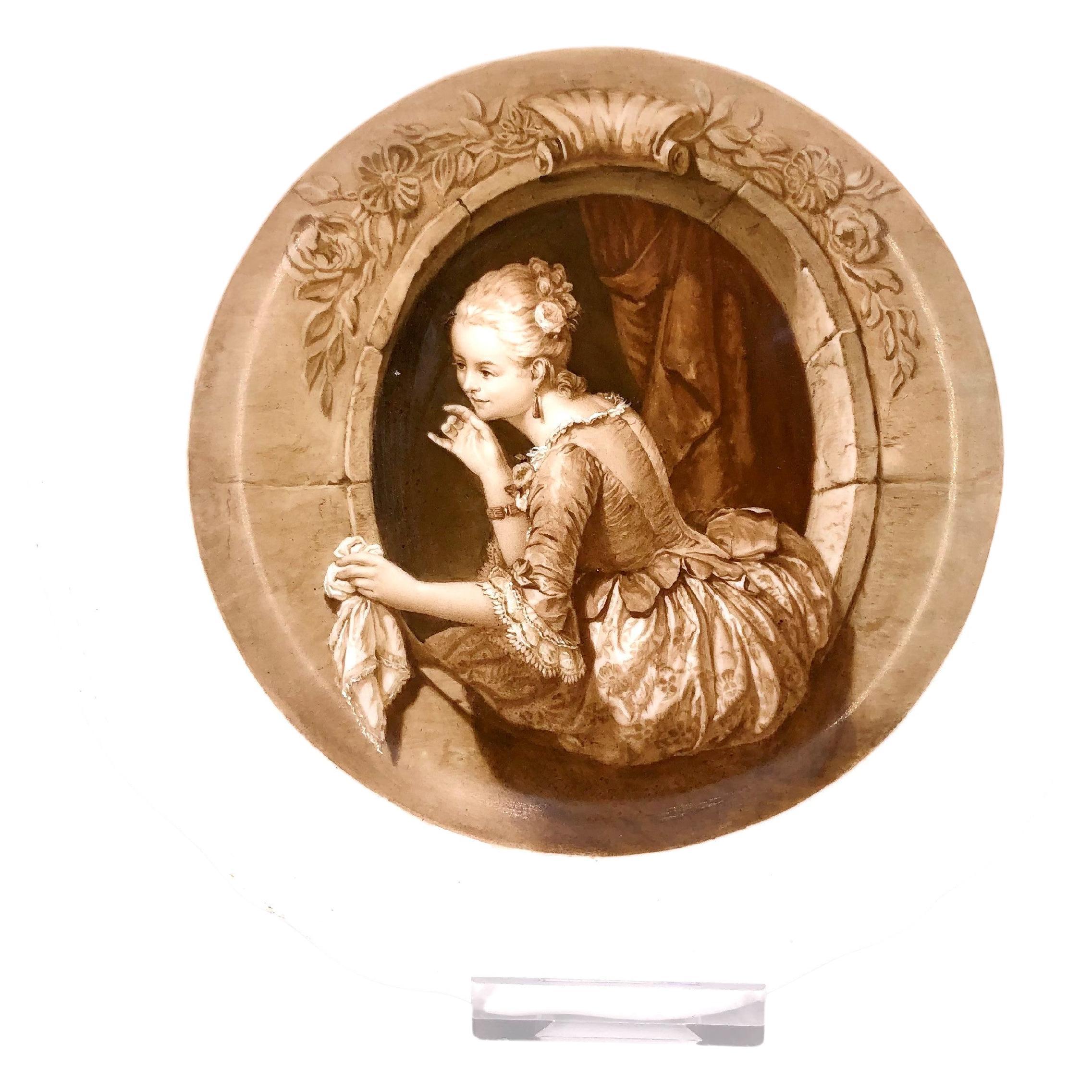 Ancienne assiette à dessert victorienne de Meissen, vers 1815-1860. en vente