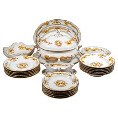 Vajilla Meissen Para 6 Personas, Amarillo Dragón Rico Con Rojo Y Oro, 1924-34