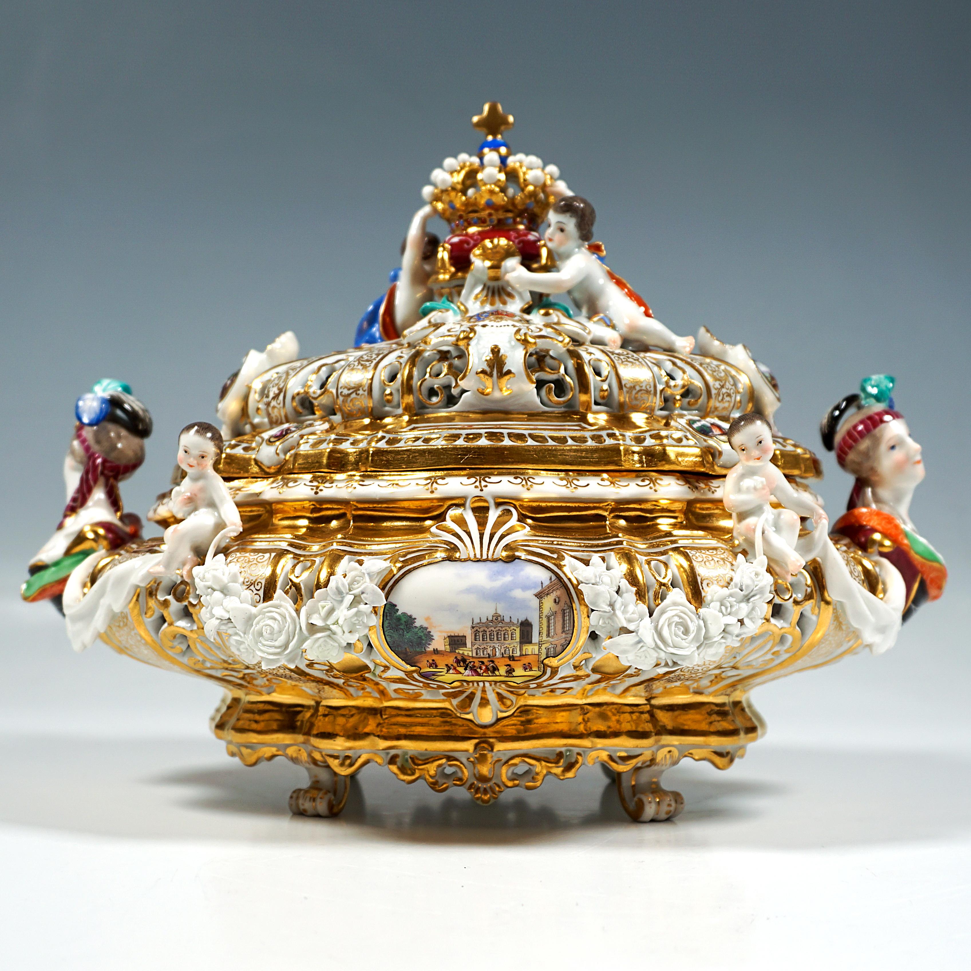 Soupière à couronne de Meissen 