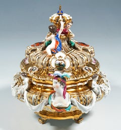 Soupière à couronne de Meissen "Drüselkästchen" à couvercle pour Maria Josepha d'Autriche, 19e siècle