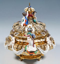 Drüselkästchen" de Meissen, sopera corona con tapa para María Josefa de Austria, XIX