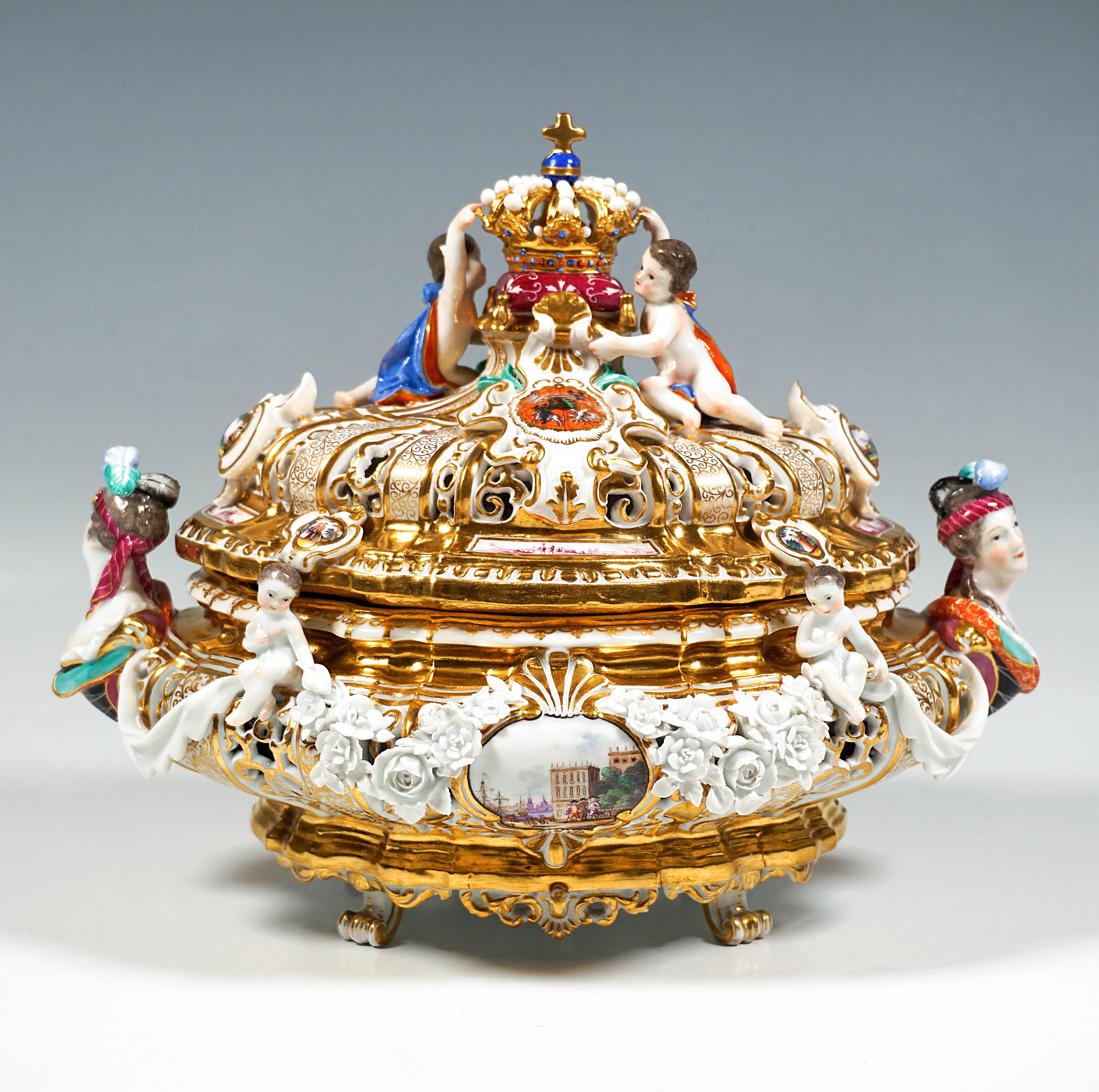 Rococo Soupière à couronne de Meissen 