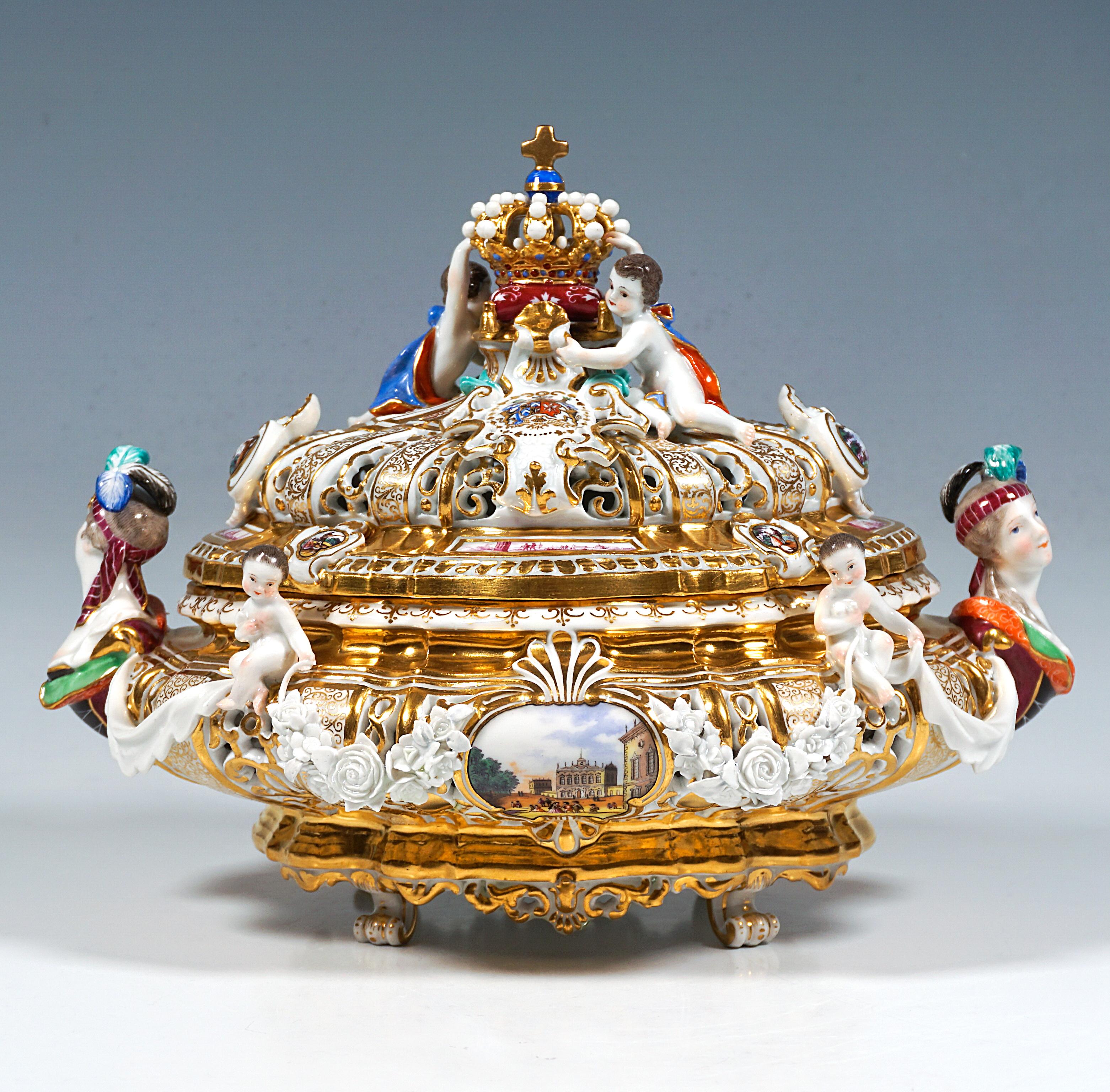 Rococo Soupière à couronne de Meissen 
