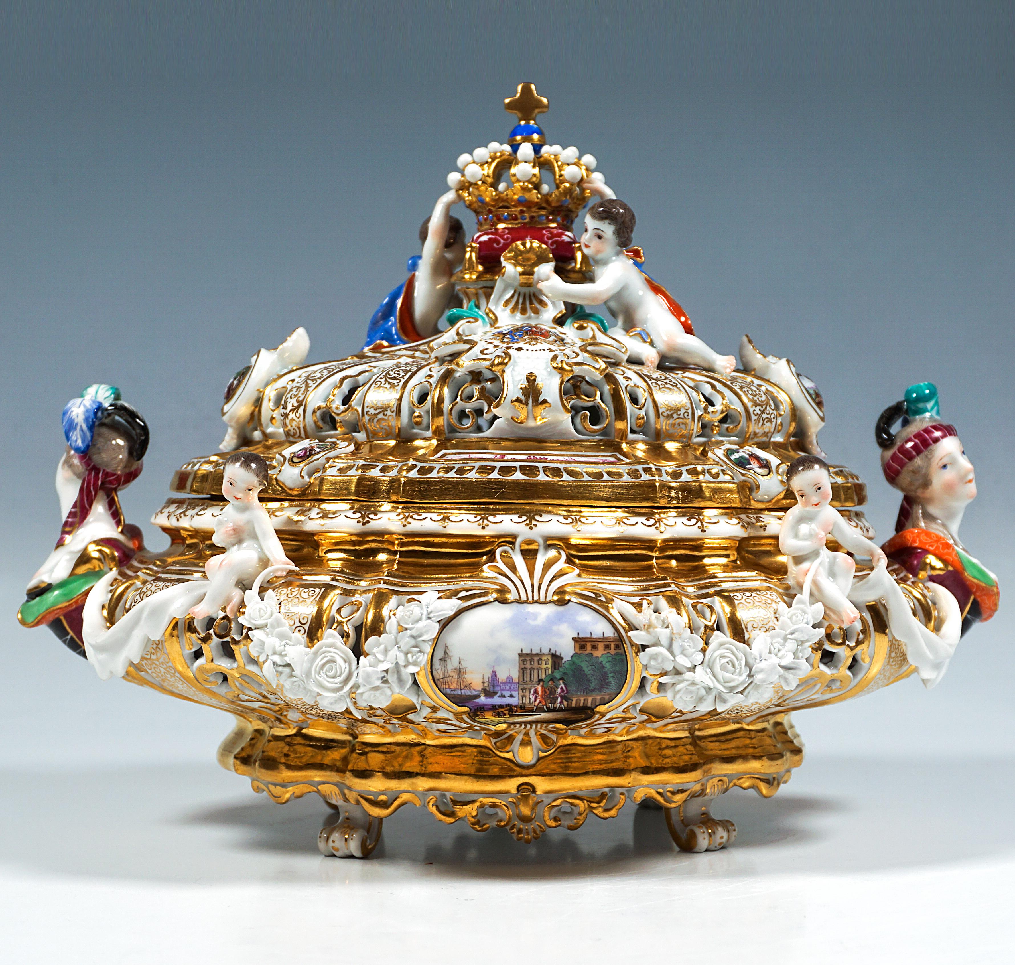 Soupière à couronne de Meissen 