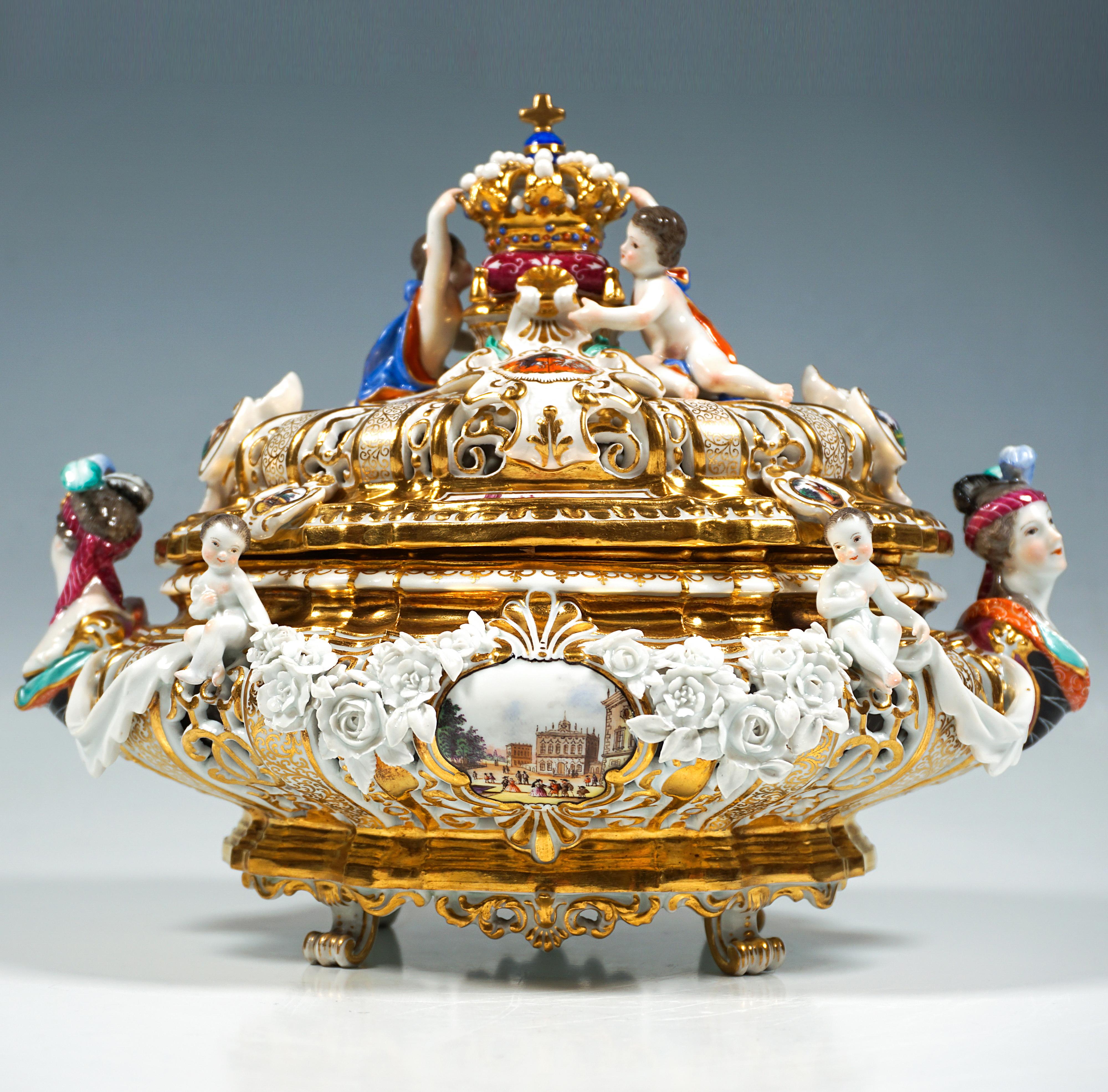 Porcelaine Soupière à couronne de Meissen 