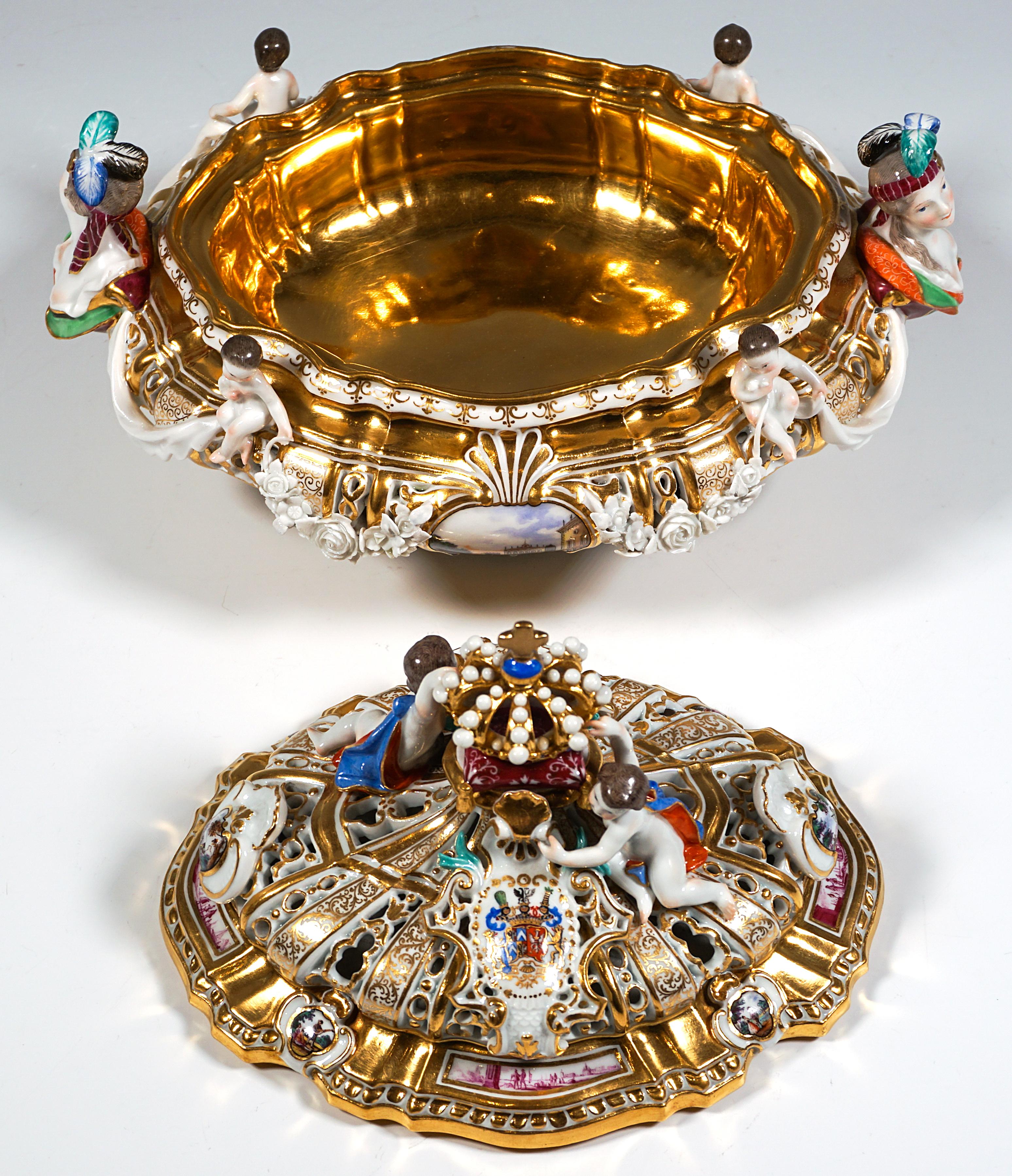 Porcelaine Soupière à couronne de Meissen 