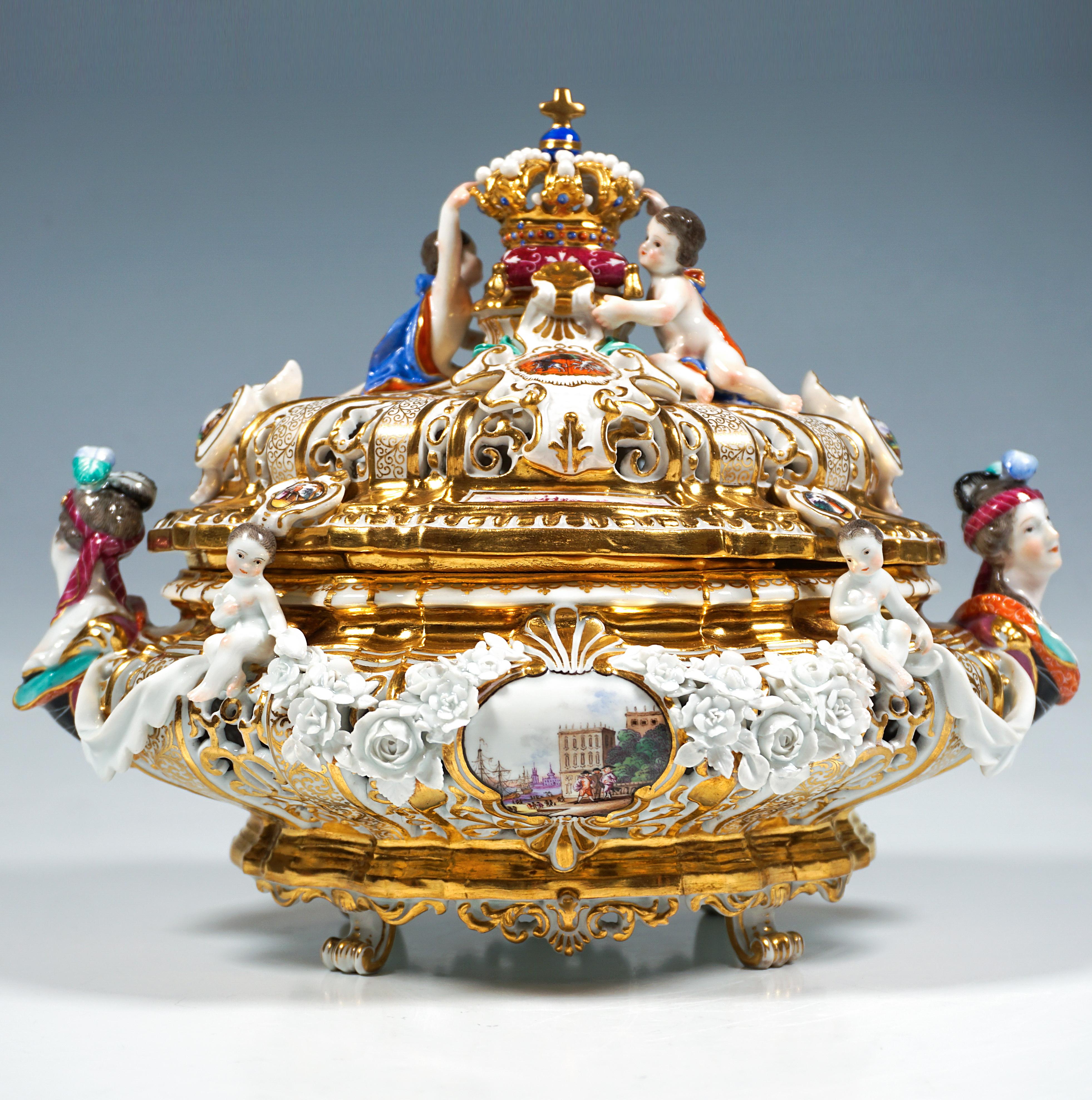 Soupière à couronne de Meissen 