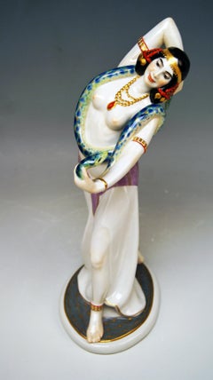 Meissen Egyptian Dancing Lady Model D 254 Max Bochmann Made circa 1914 Rarity