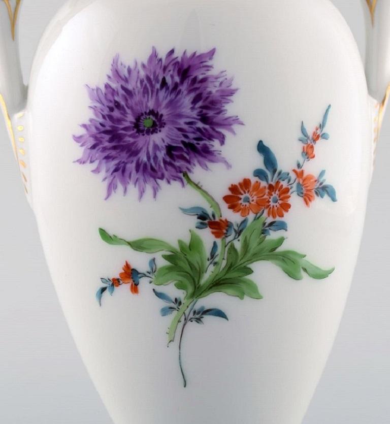 German Meissen Empire Vase with Hand Painted Floral Motif. Ca. 1920 For Sale