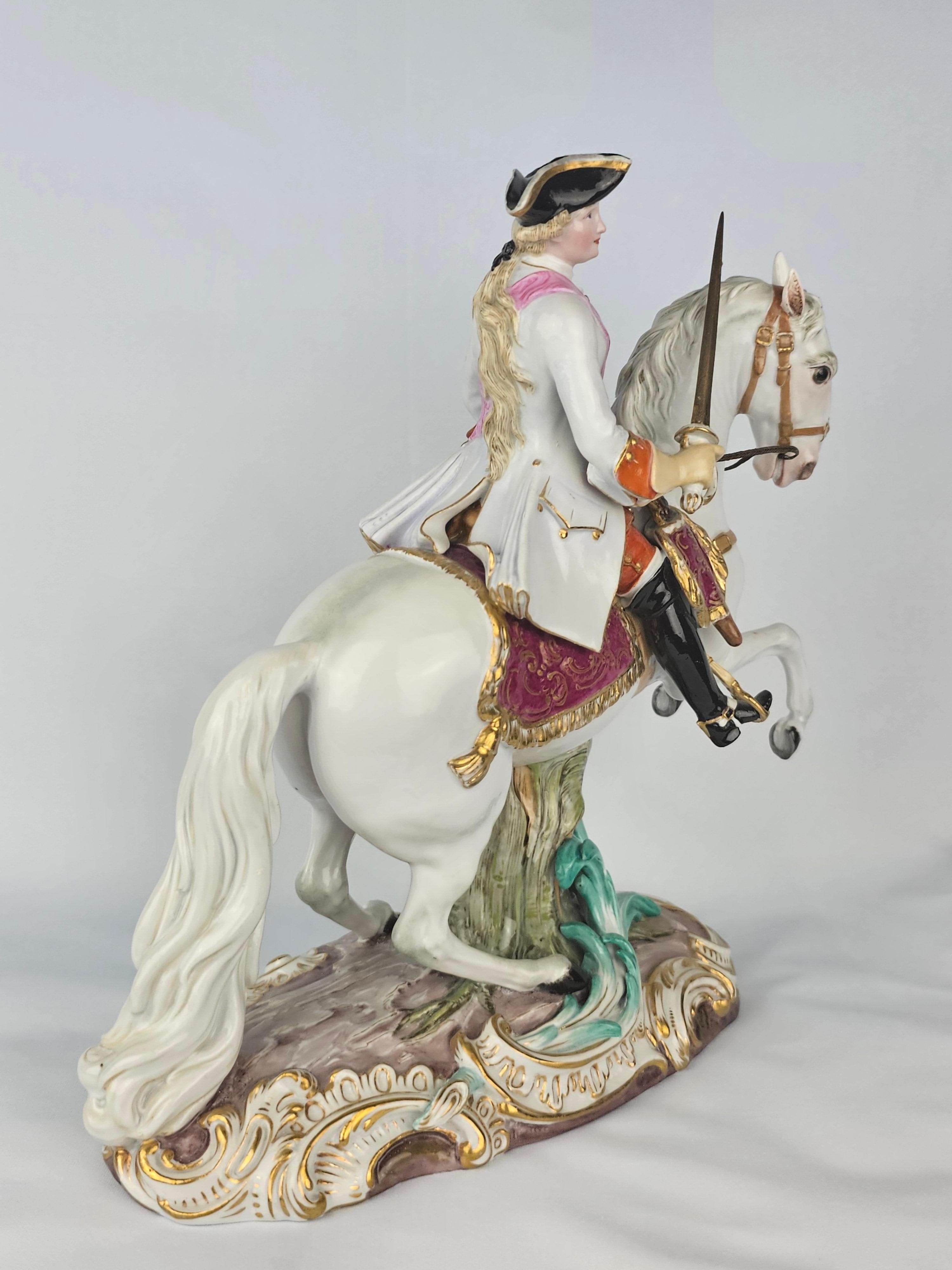 German Meissen Empress Catherine II On Horseback