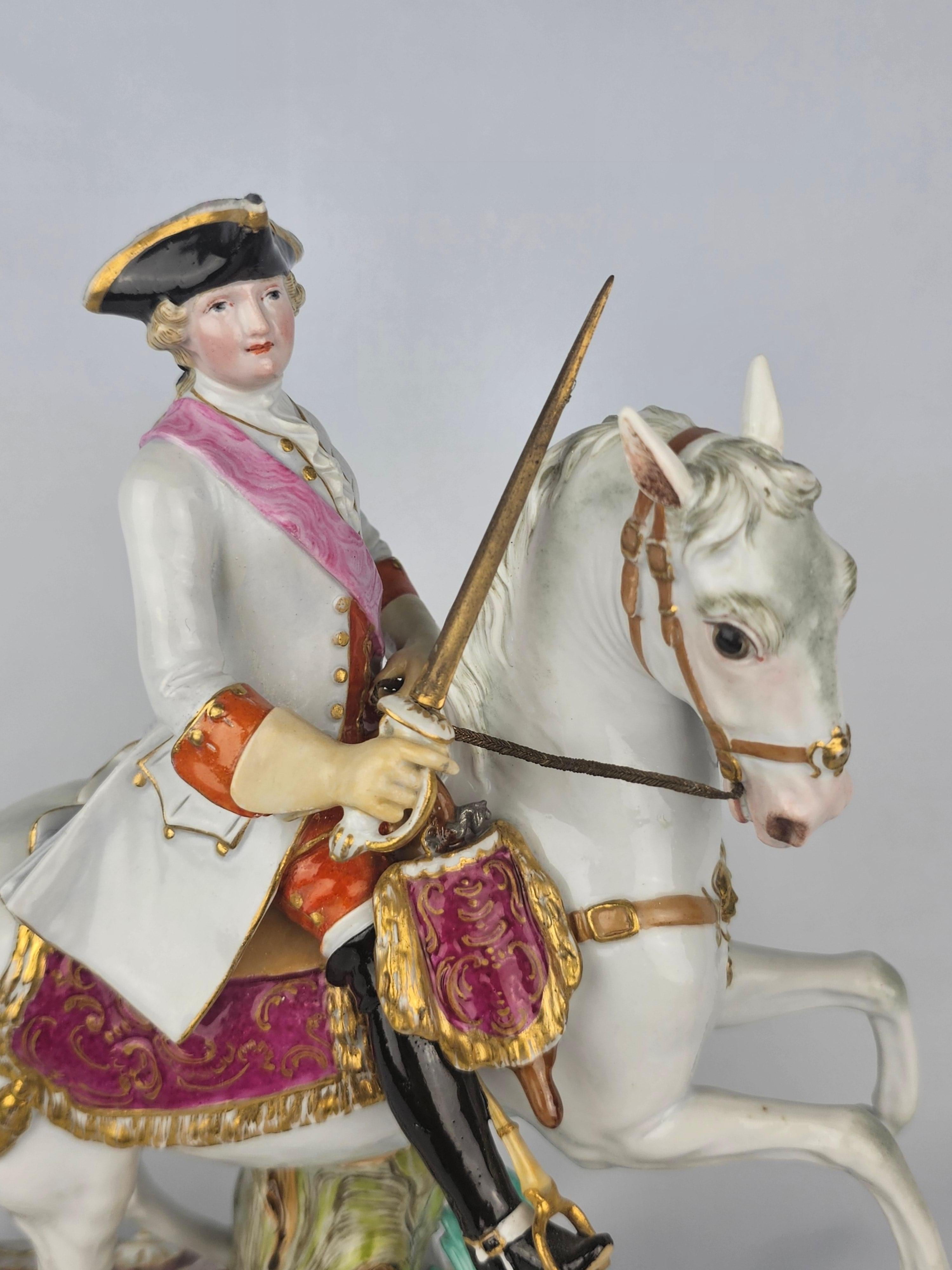 Meissen Empress Catherine II On Horseback In Good Condition In Altrincham, GB
