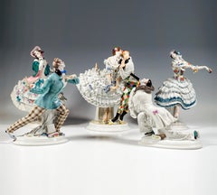 Ensemble aus 5 Modellen, russisches Ballett „ Karneval“ aus Meissen, von Paul Scheurich, 20. Jahrhundert